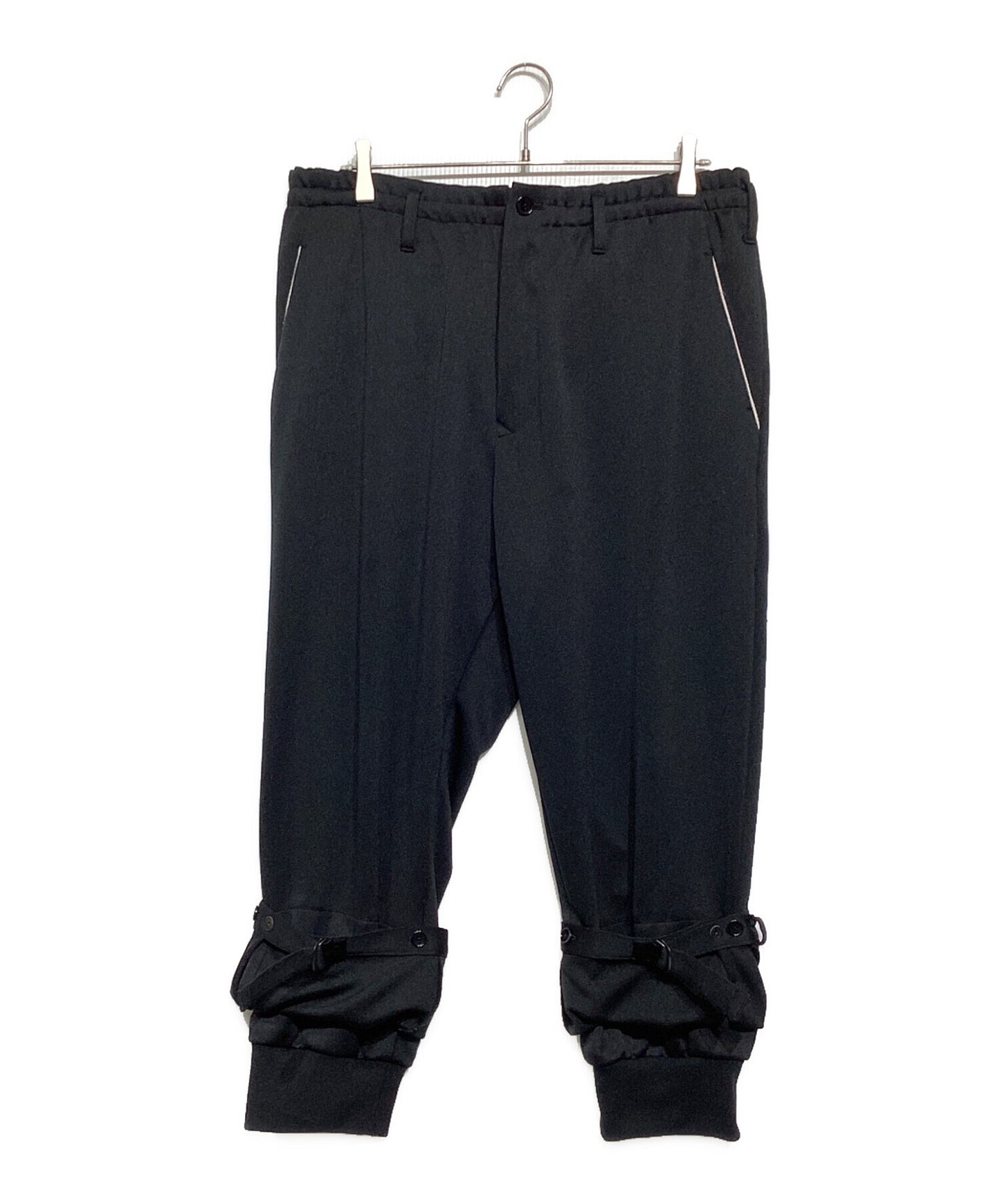 [Pre-owned] GROUND Y POLYESTER SMOOTH DOUBLE HEM RIB PANTS GP-P18-900