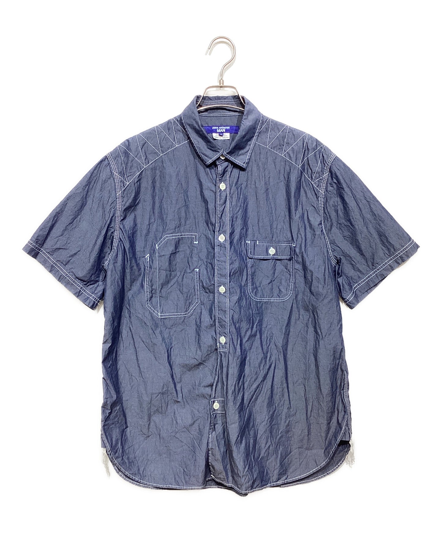 [Pre-owned] COMME des GARCONS JUNYA WATANABE MAN Cotton twill chambray shirt with short sleeves WM-B023