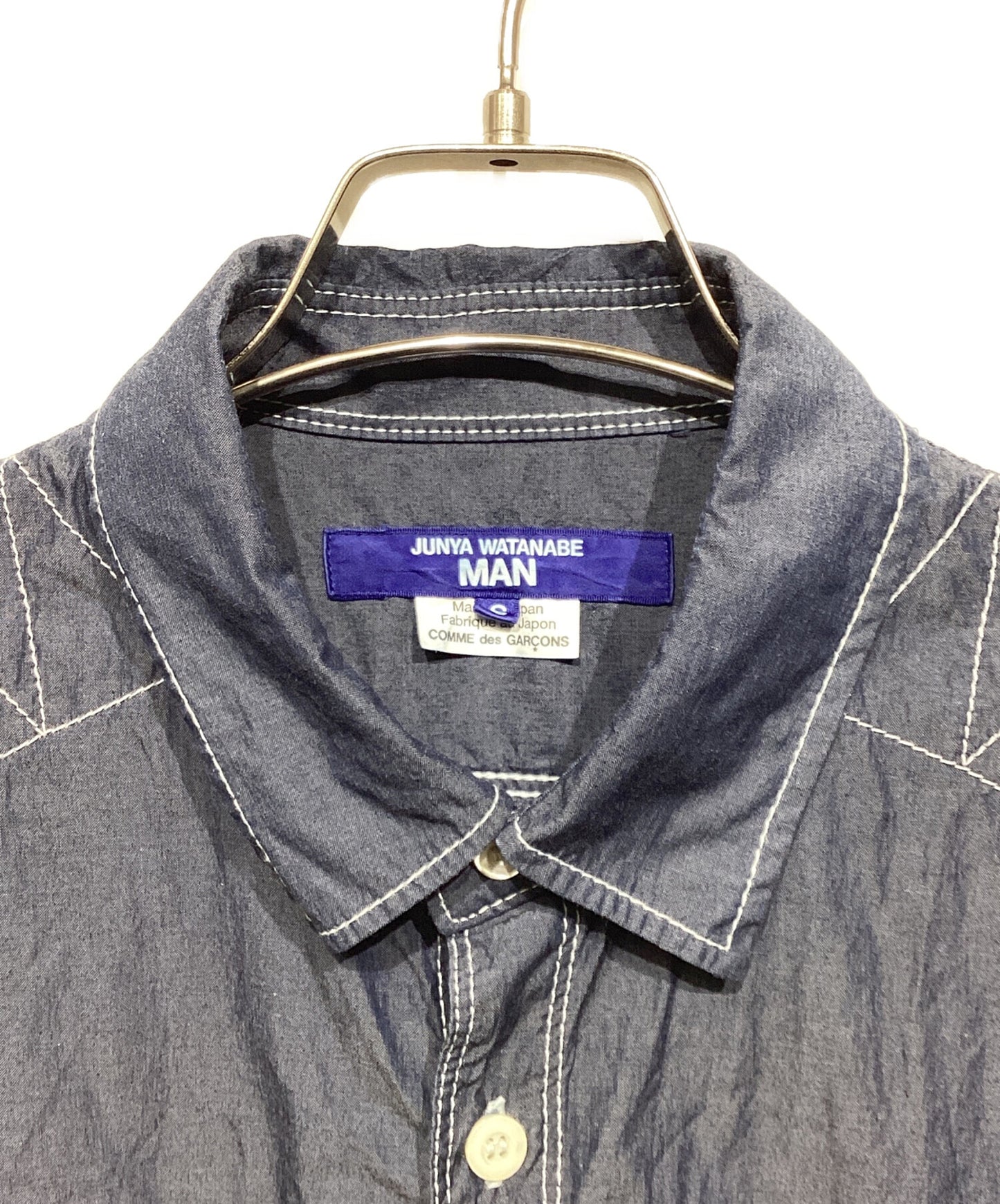 [Pre-owned] COMME des GARCONS JUNYA WATANABE MAN Cotton twill chambray shirt with short sleeves WM-B023