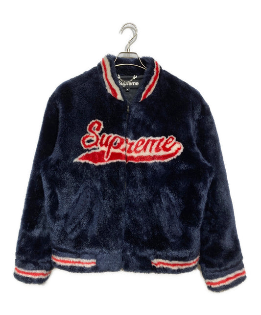 [Pre-owned] SUPREME Faux Fur Varsity Jacket