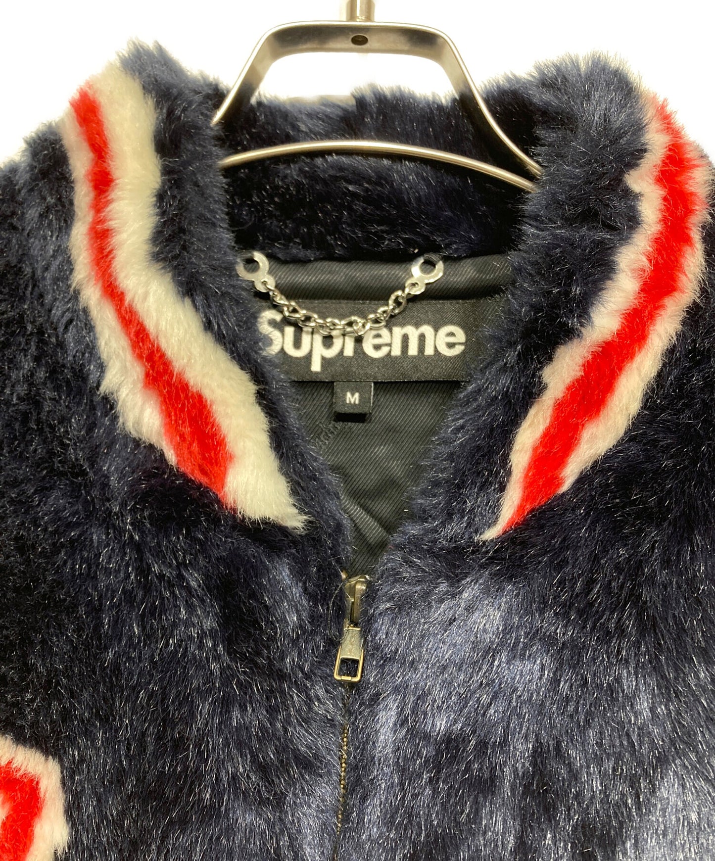 [Pre-owned] SUPREME Faux Fur Varsity Jacket