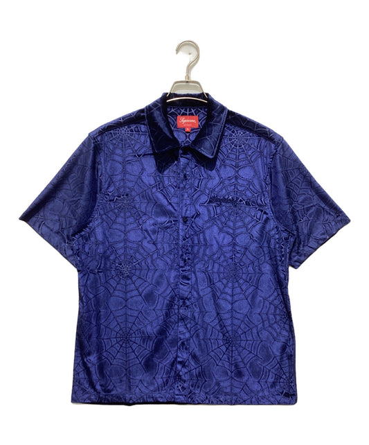 [Pre-owned] SUPREME 21AW Spider Web Velvet S/S Shirt