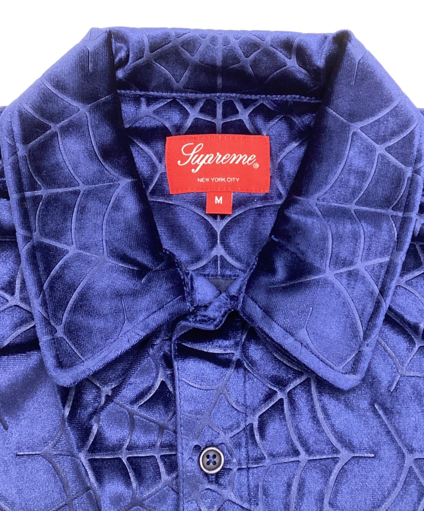 [Pre-owned] SUPREME 21AW Spider Web Velvet S/S Shirt