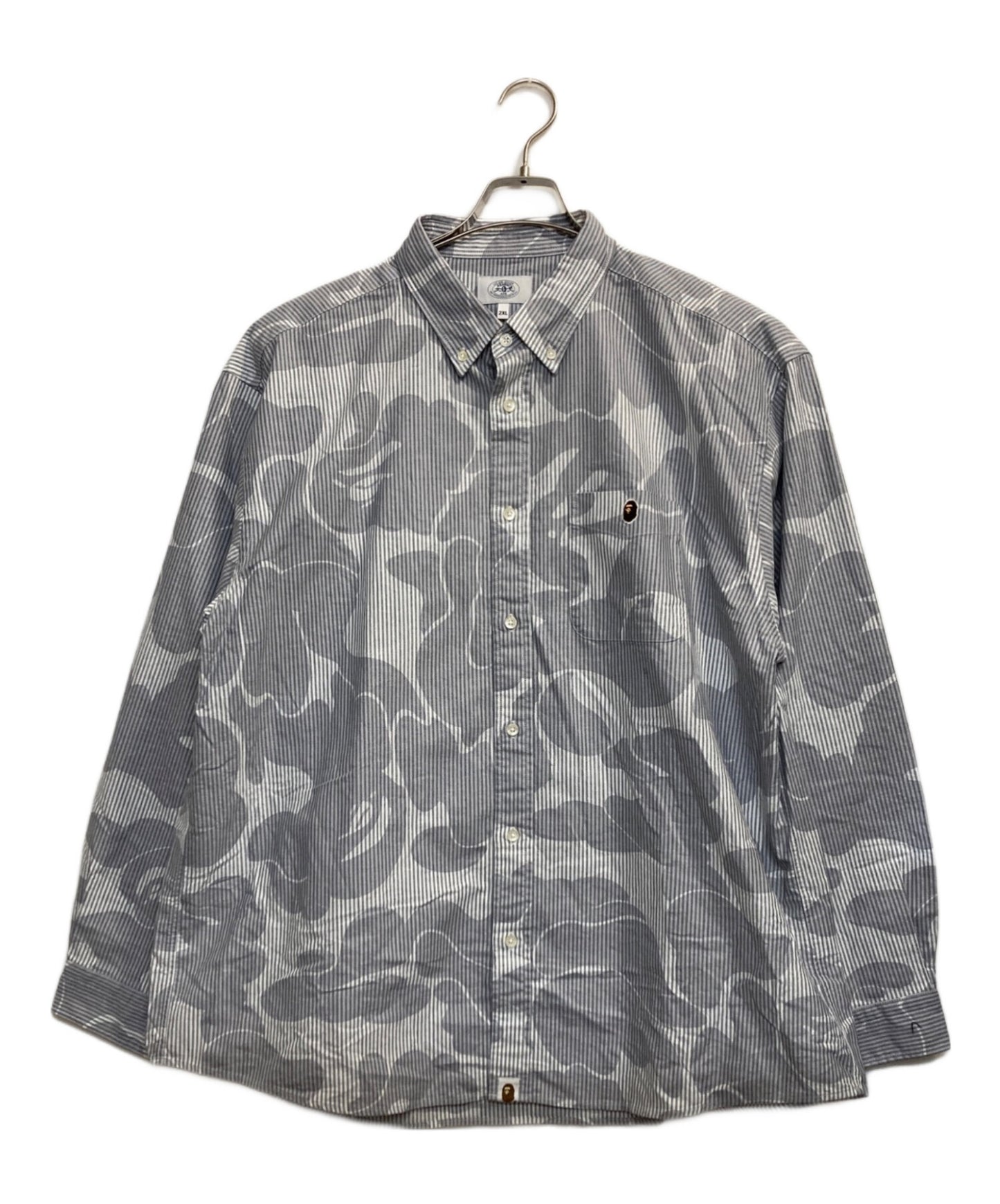 [Pre-owned] A BATHING APE SOLID CAMO STRIPE RELAXED FIT SHIRT 001SHK801003M