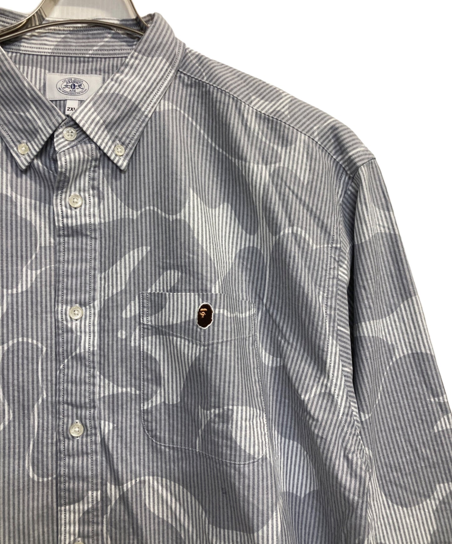 [Pre-owned] A BATHING APE SOLID CAMO STRIPE RELAXED FIT SHIRT 001SHK801003M