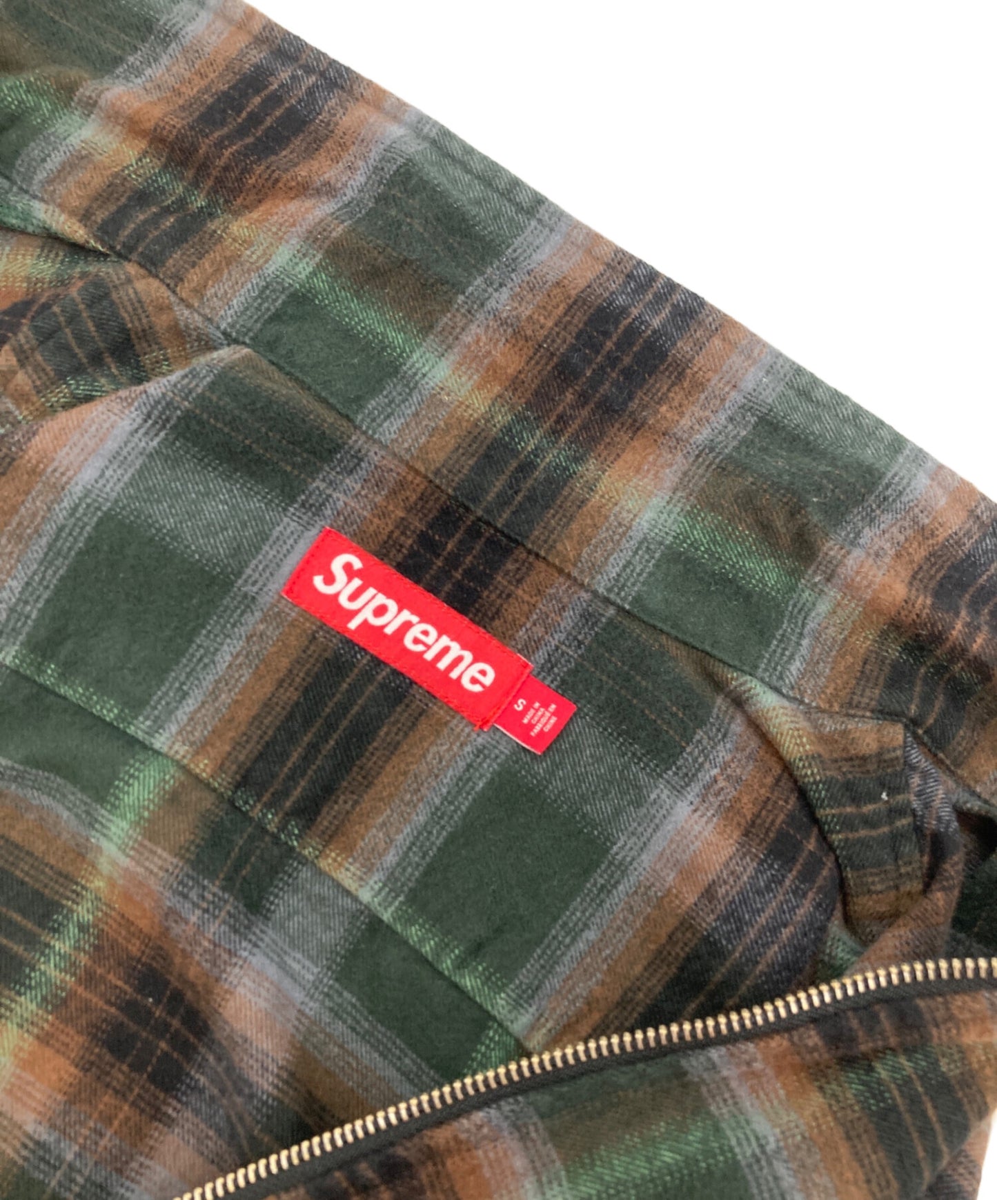 [Pre-owned] SUPREME Shadow Plaid Flannel Zip Up Shirt