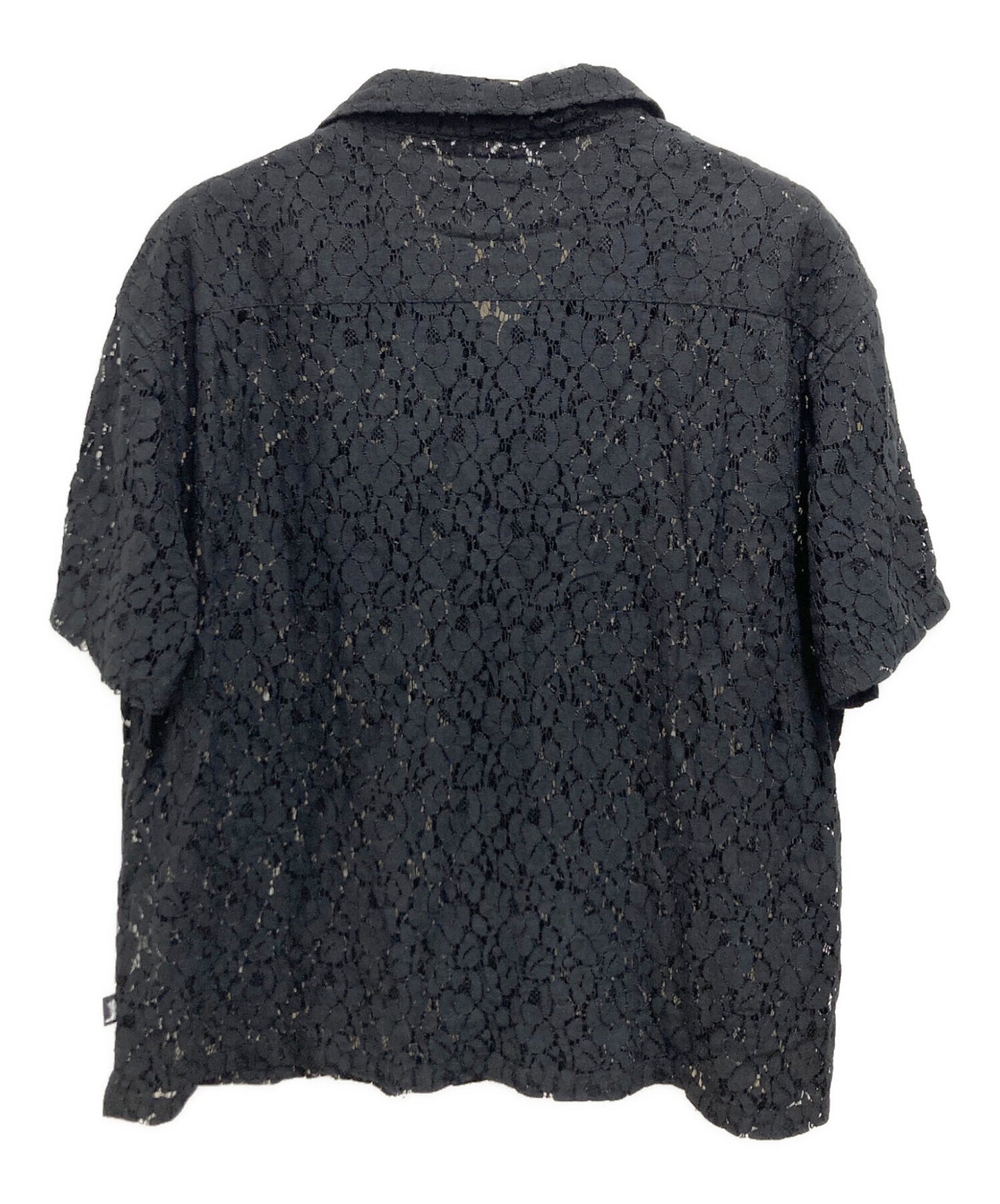 [Pre-owned] stussy Floral Pattern Lace / Open Collar Shirt 1110178