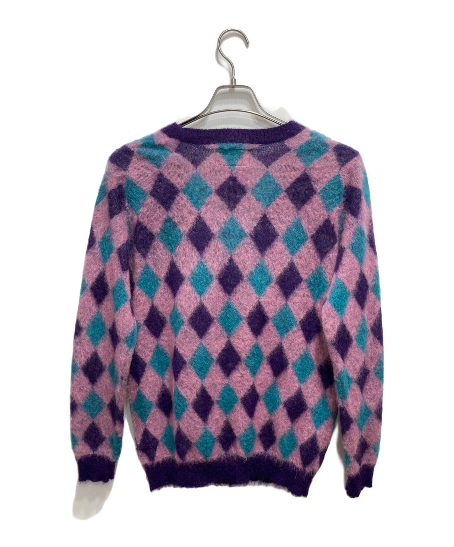 [Pre-owned] WACKO MARIA Super Kid Mohair Argyle Cardigan 11AW-KNT-01