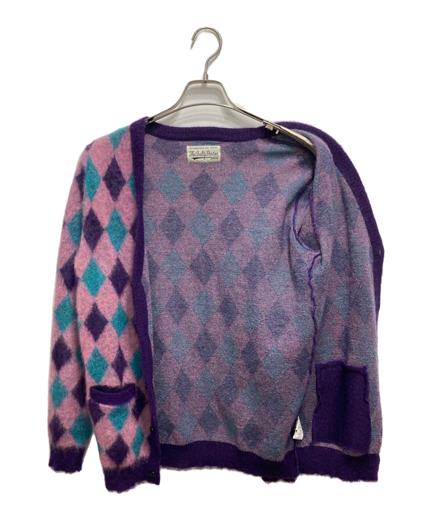 [Pre-owned] WACKO MARIA Super Kid Mohair Argyle Cardigan 11AW-KNT-01