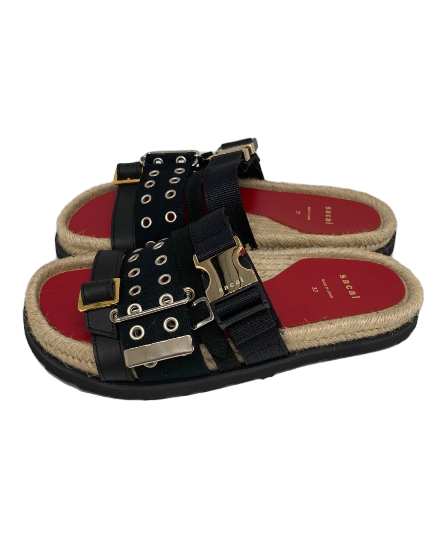 [Pre-owned] sacai Buckled Strap, Vibram Sole, Flat Sandals 20-05118
