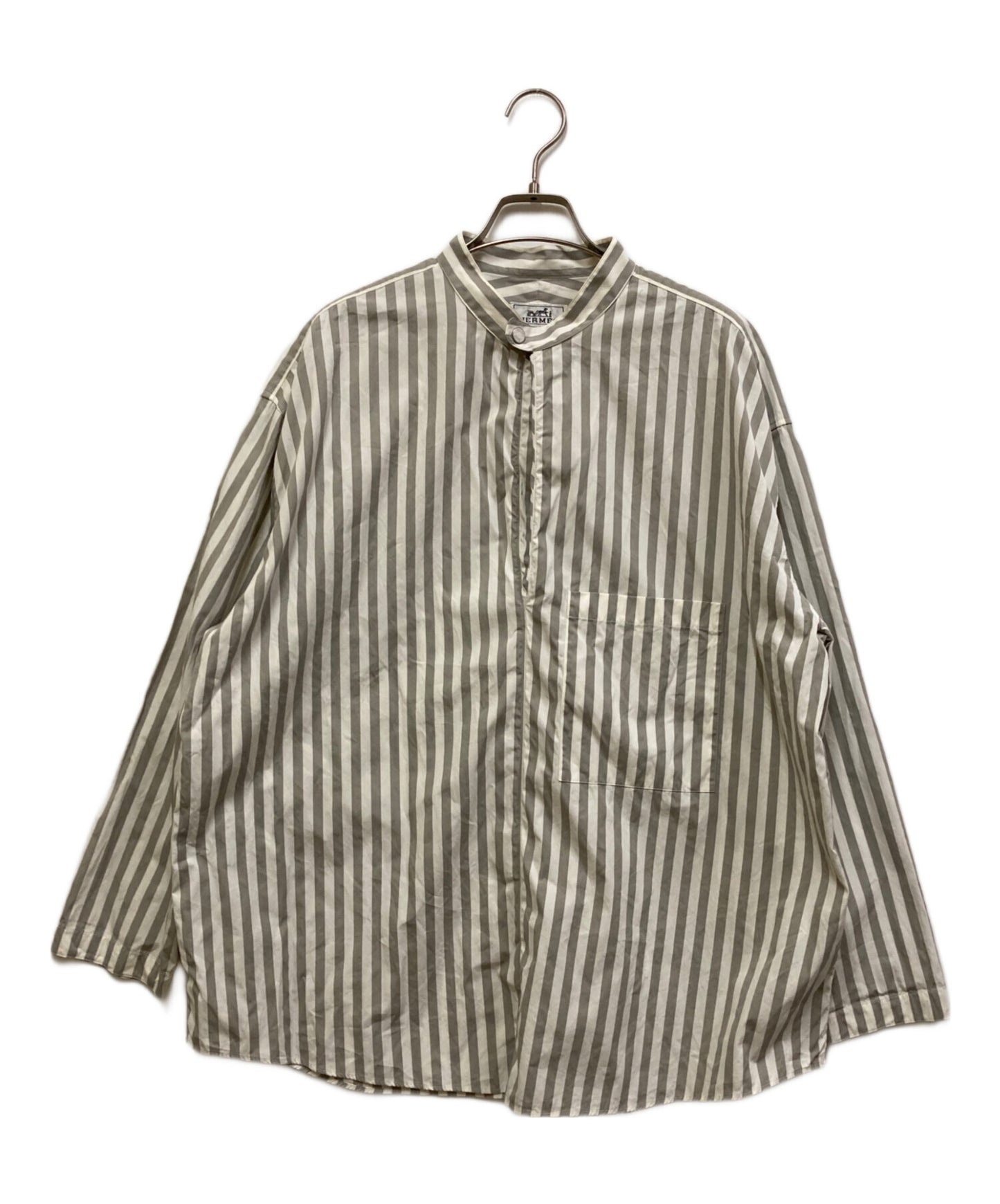[Pre-owned] HERMES Serie Button Collarless Shirt