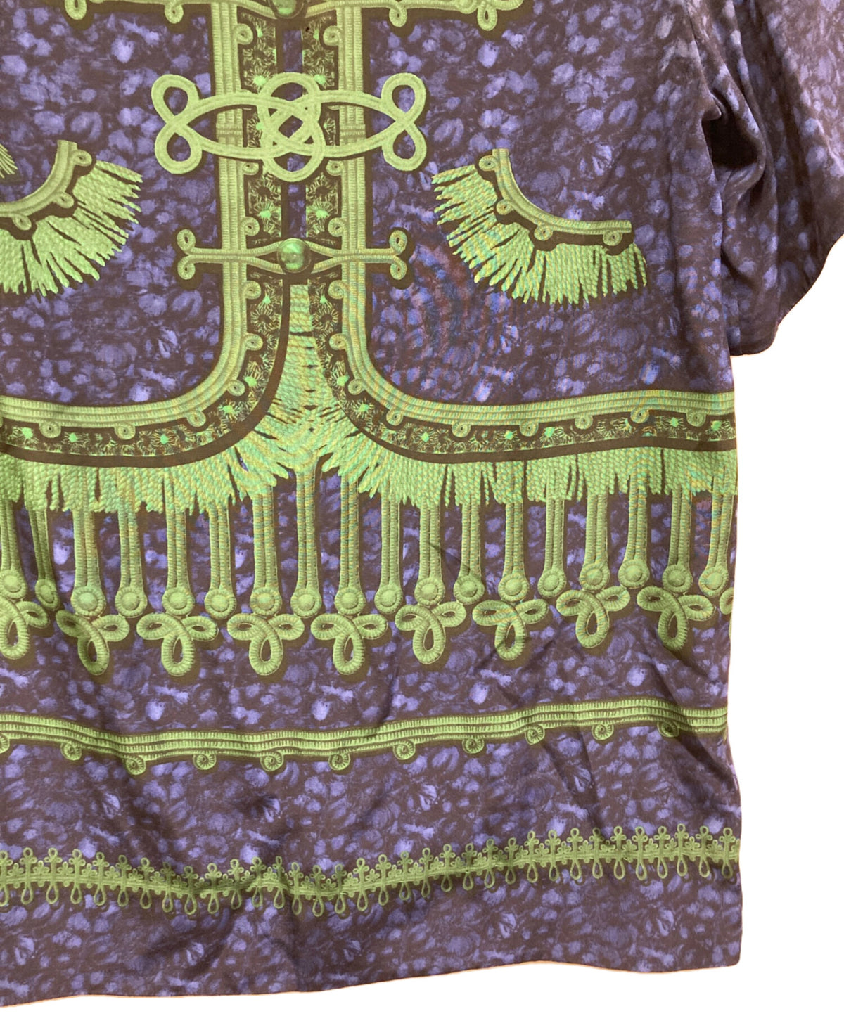 [Pre-owned] LOUIS VUITTON Napoleon-Print Silk Blouse with Studs RW122A F2BB06SB0
