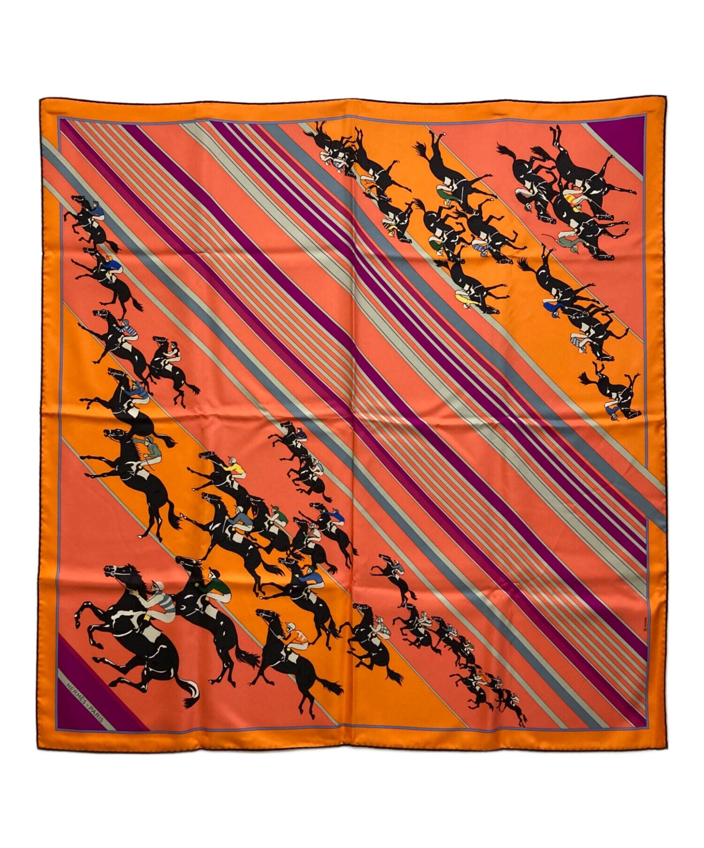[Pre-owned] HERMES Carré 90 / Silk scarf / Horse racing pattern