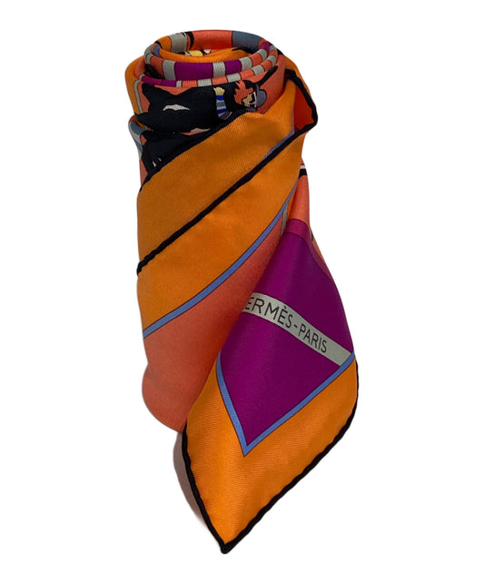 [Pre-owned] HERMES Carré 90 / Silk scarf / Horse racing pattern