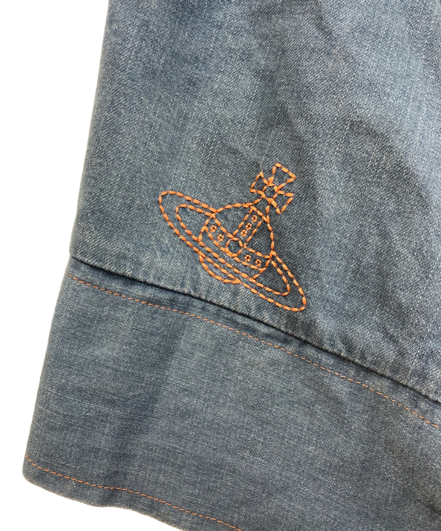 [Pre-owned] Vivienne Westwood RED LABEL Asymmetrical Orb-Embroidered Denim Skirt January 24, 2001