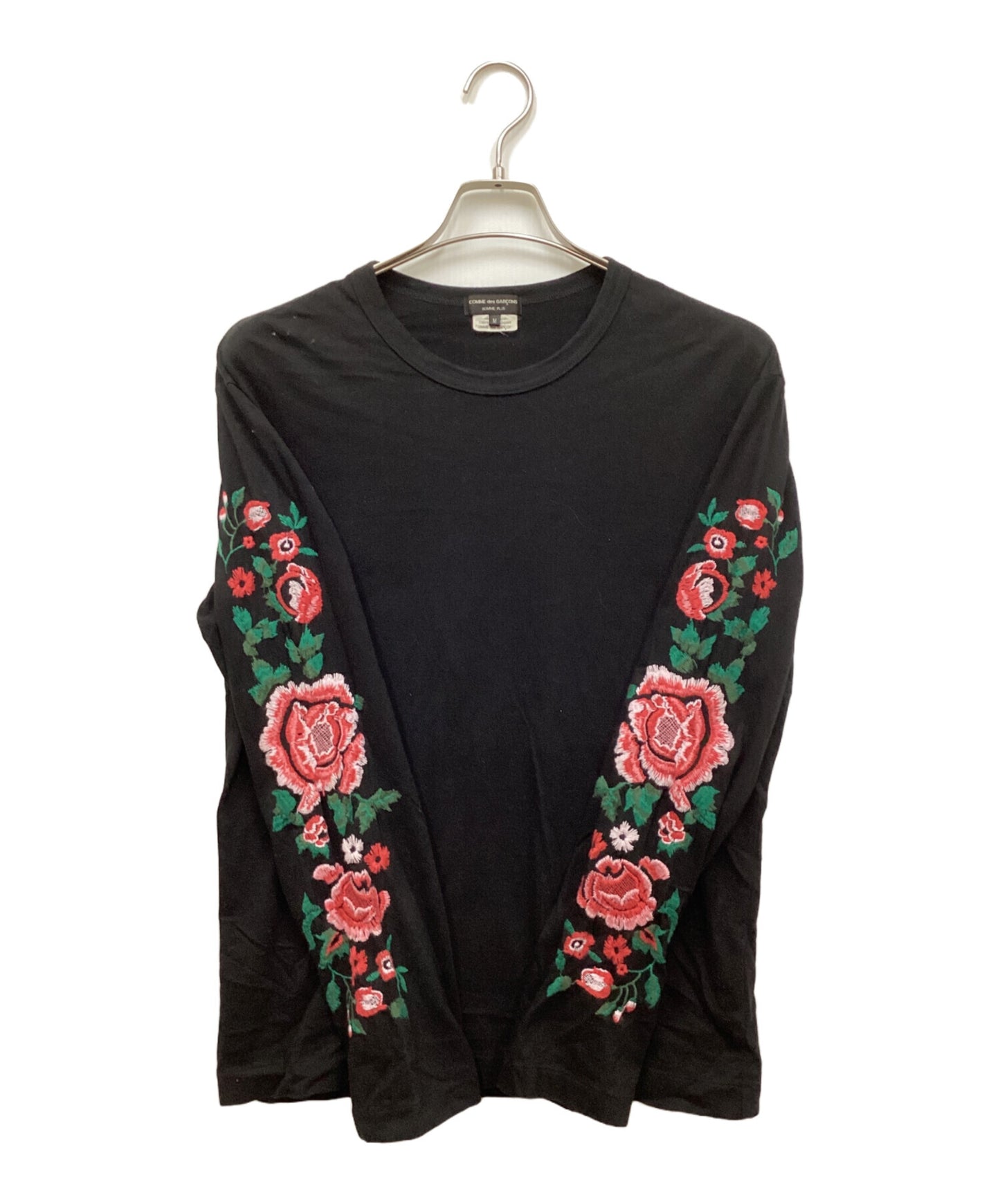 [Pre-owned] COMME des GARCONS HOMME PLUS Rose Embroidery Long Sleeve T-Shirt PI-T027