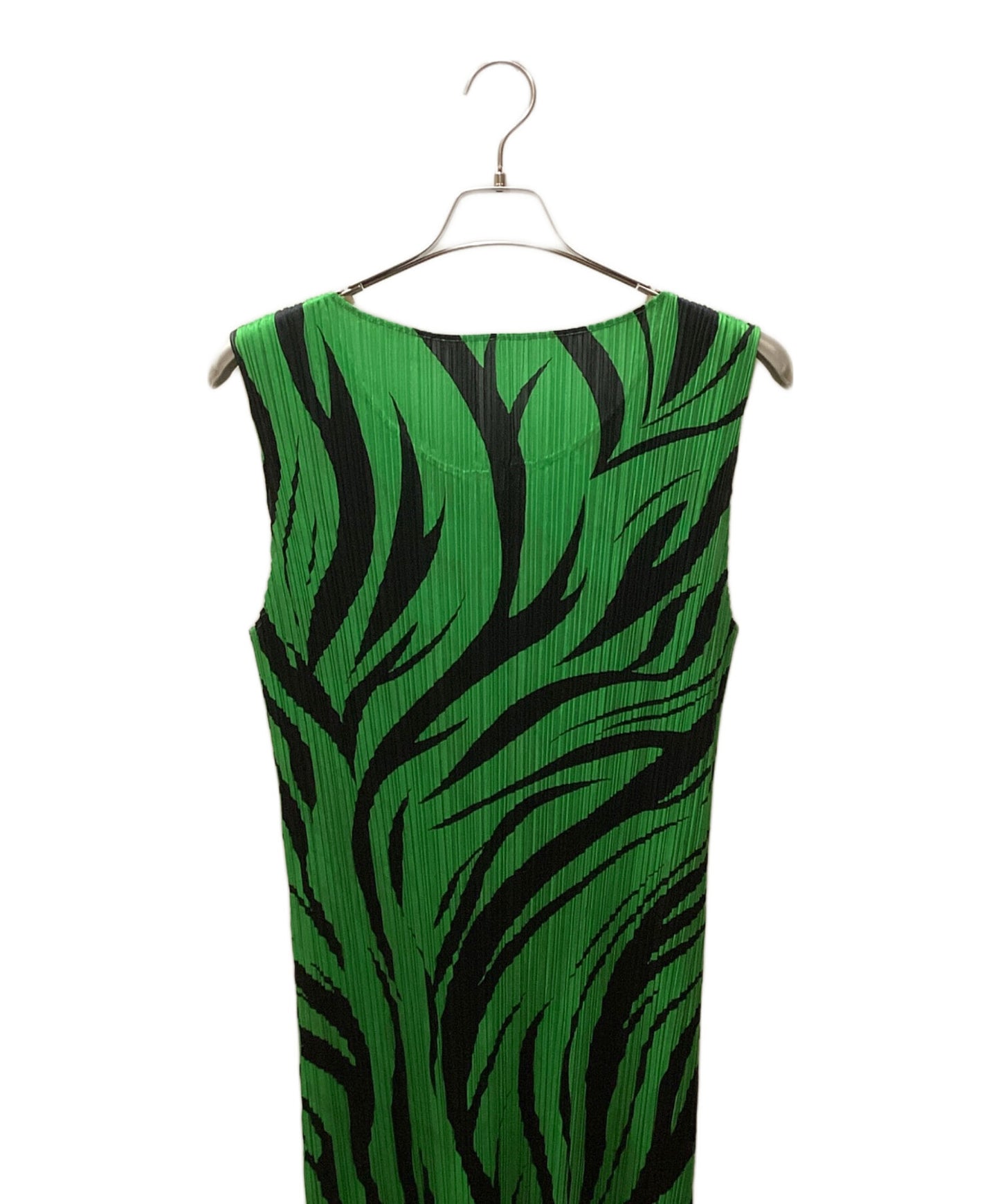 [Pre-owned] PLEATS PLEASE Zebra Pleated Zip Sleeveless Dress PP71-JE696