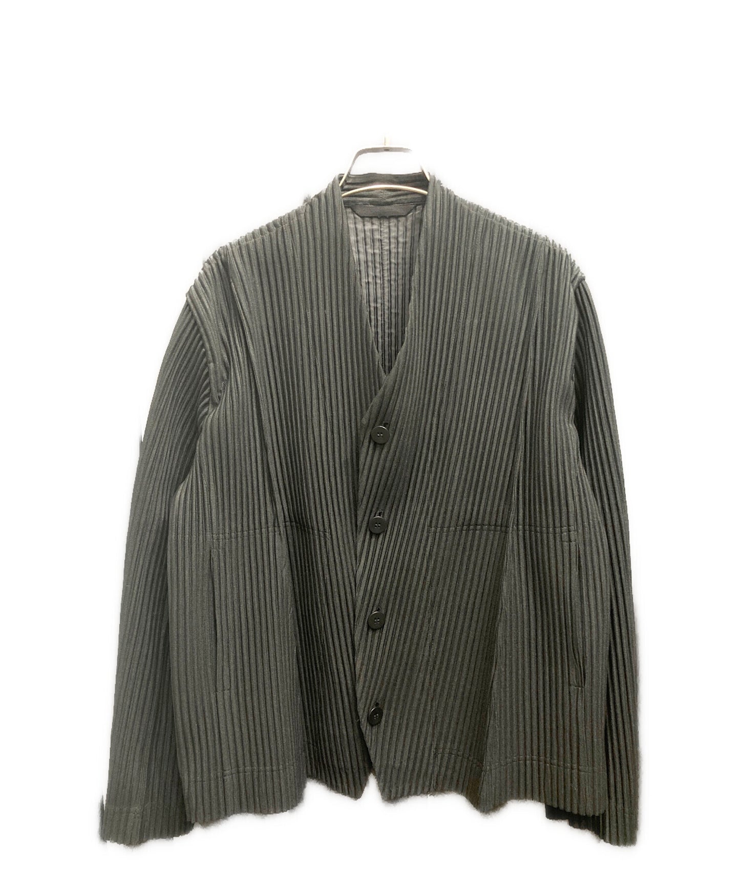 [Pre-owned] HOMME PLISSE ISSEY MIYAKE collarless pleated jacket HP21JD170