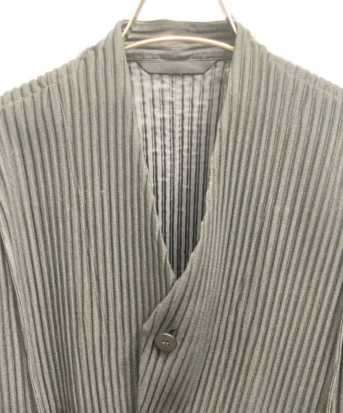 [Pre-owned] HOMME PLISSE ISSEY MIYAKE collarless pleated jacket HP21JD170