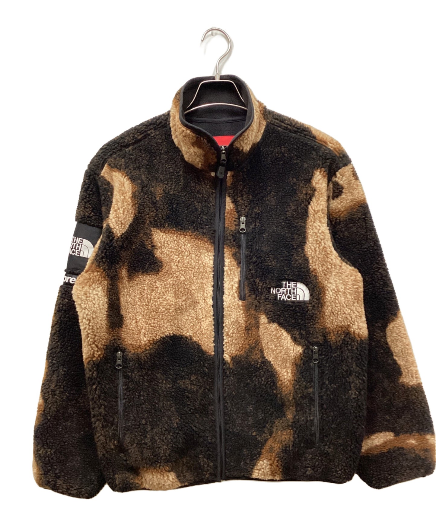 [Pre-owned] SUPREME Bleached Denim Print Fleece Jacket NA52100I