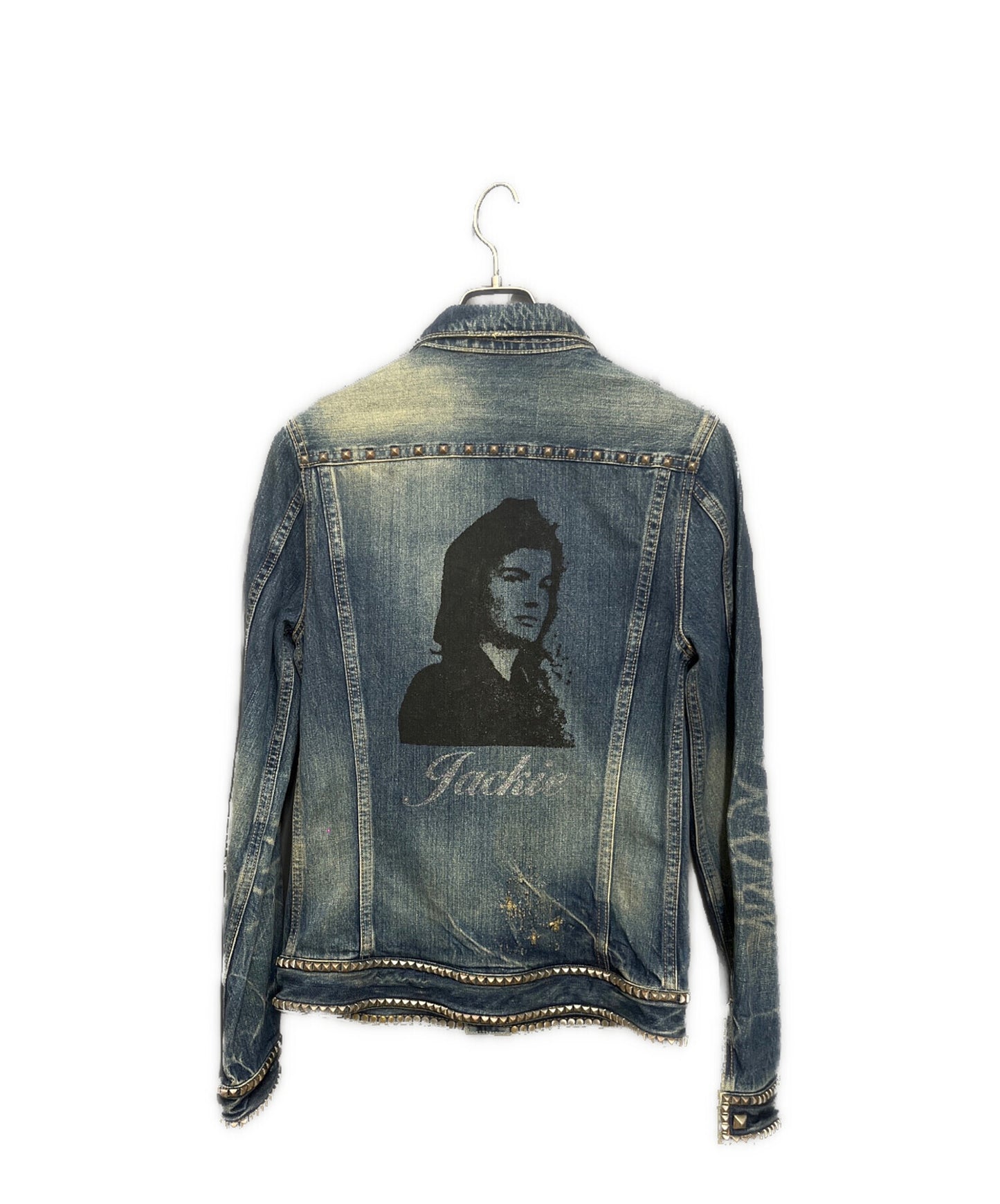 [Pre-owned] Hysteric Glamour Back Print Studded Denim Jacket 7AB-0011