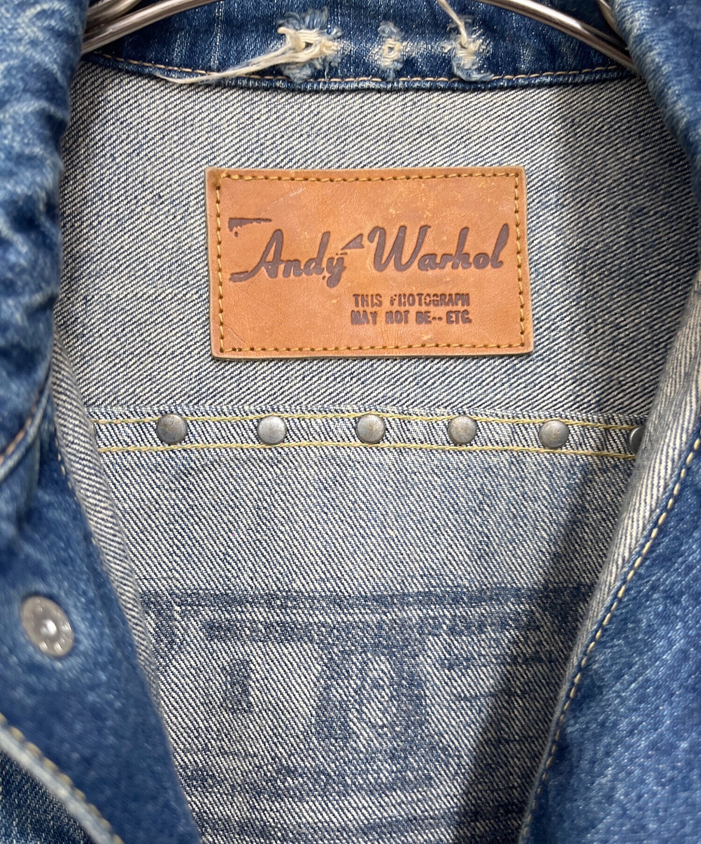 [Pre-owned] Hysteric Glamour Back Print Studded Denim Jacket 7AB-0011