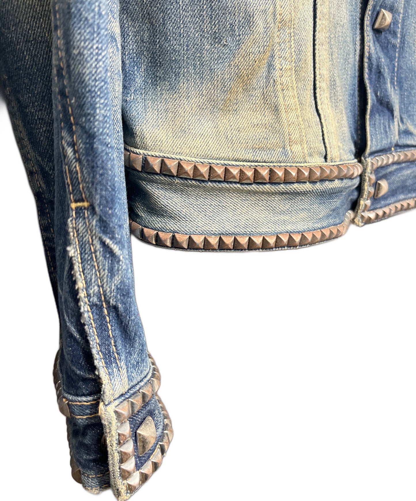 [Pre-owned] Hysteric Glamour Back Print Studded Denim Jacket 7AB-0011