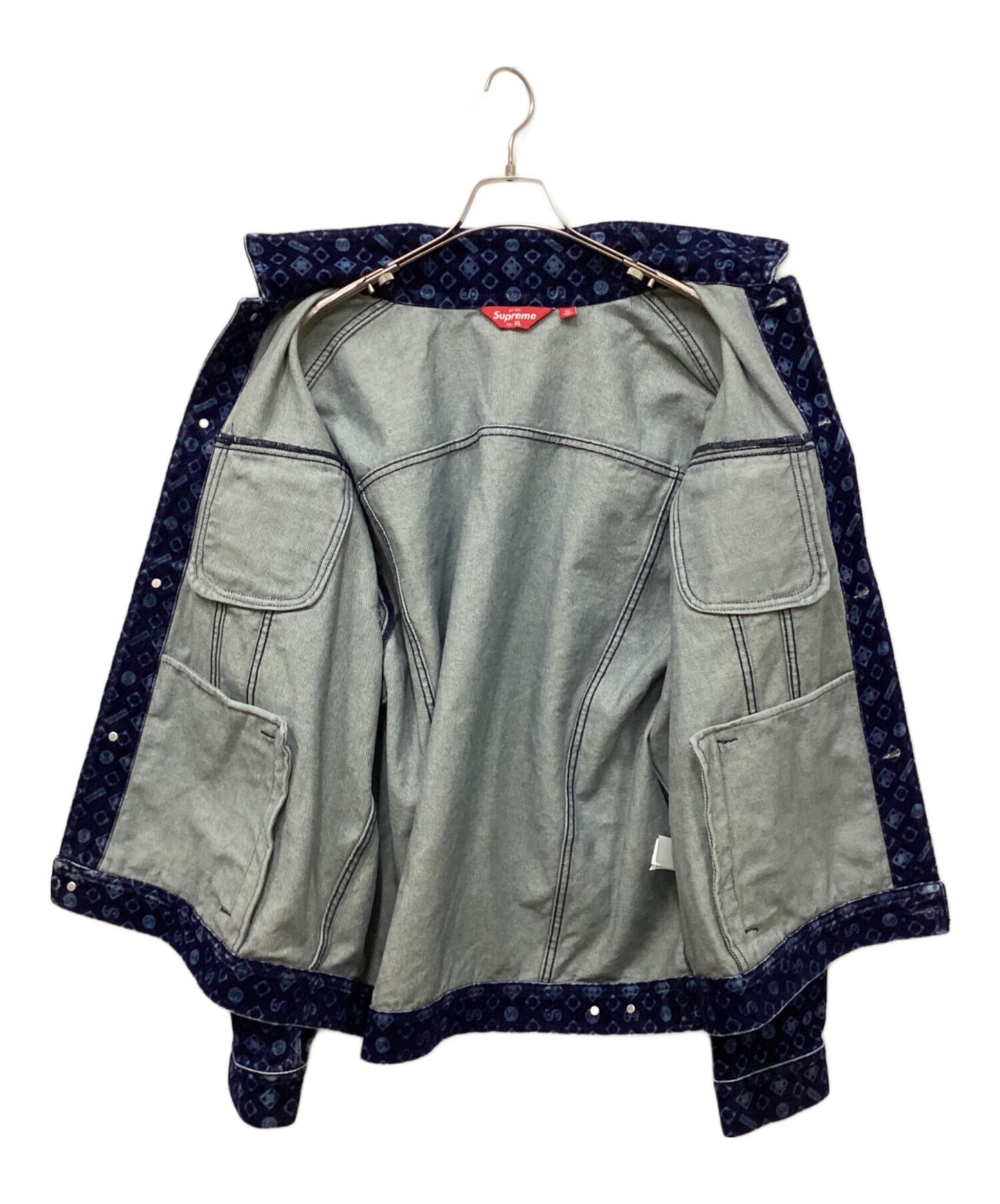 [Pre-owned] SUPREME Flocked Denim Trucker Jacket