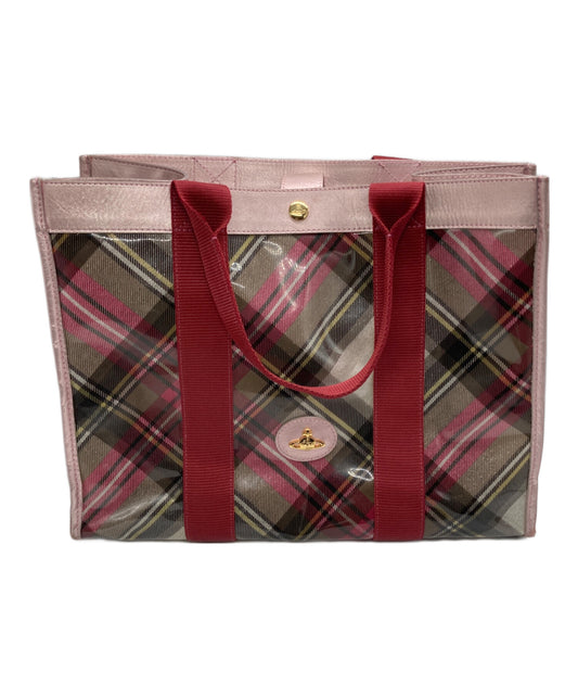 [Pre-owned] Vivienne Westwood Tartan Checked Enamel Tote Bag