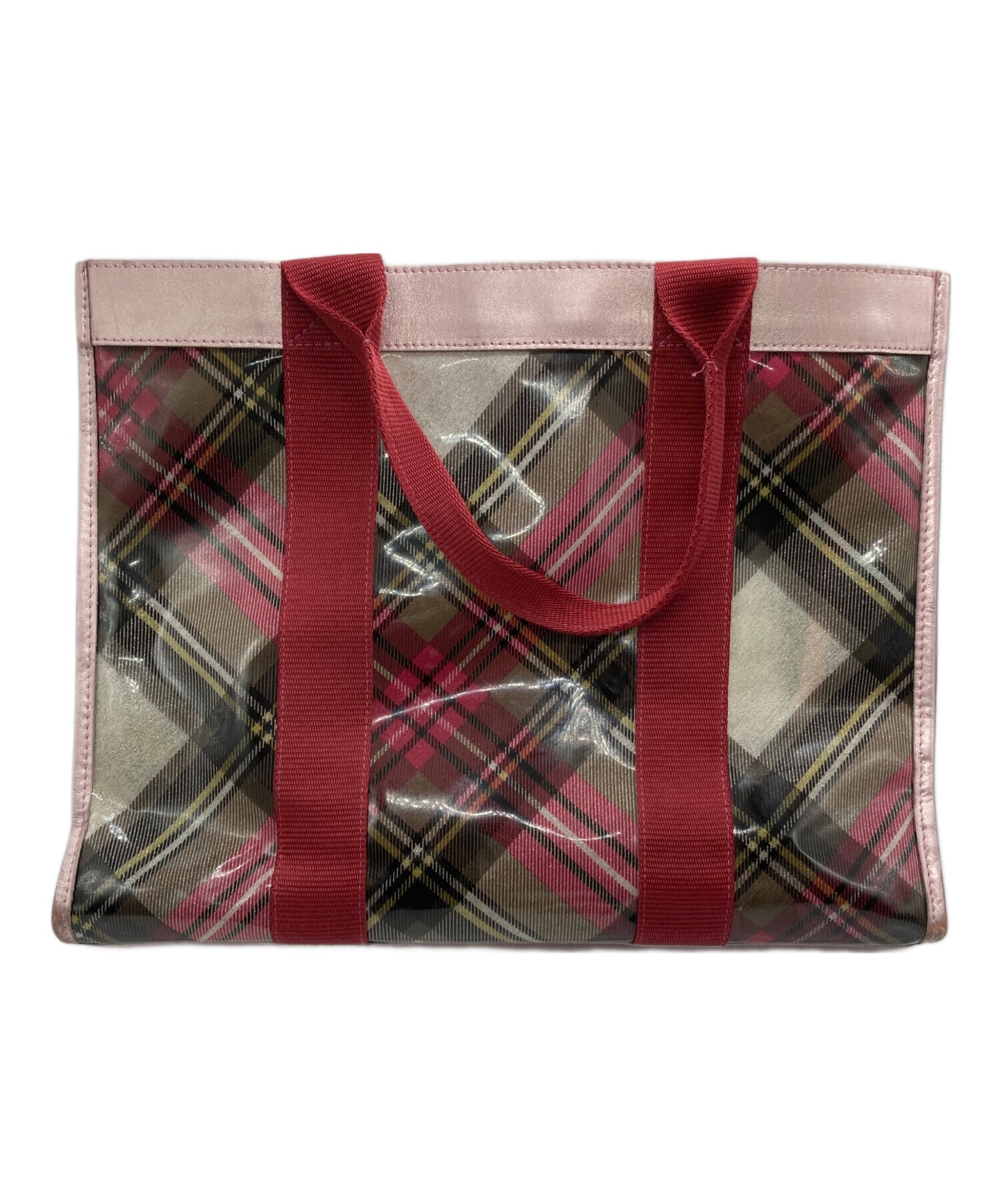 [Pre-owned] Vivienne Westwood Tartan Checked Enamel Tote Bag