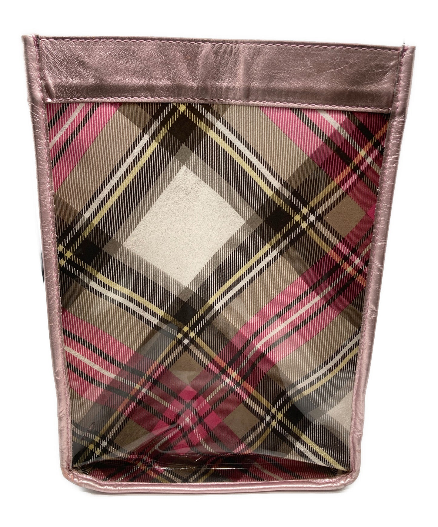 [Pre-owned] Vivienne Westwood Tartan Checked Enamel Tote Bag