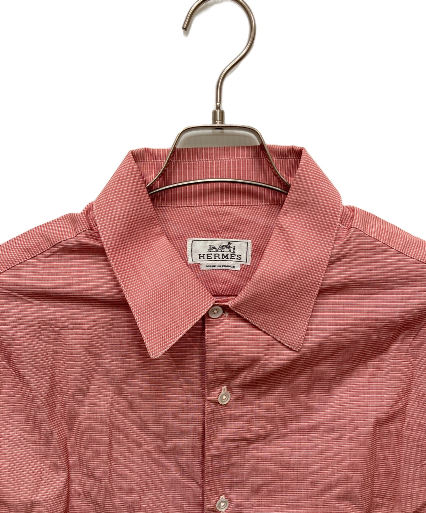 [Pre-owned] HERMES Strap Sleeve Striped Shirt