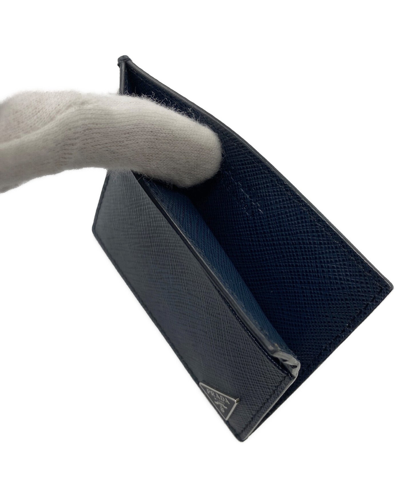 [Pre-owned] PRADA Saffiano Triangle Card Case / Card Case