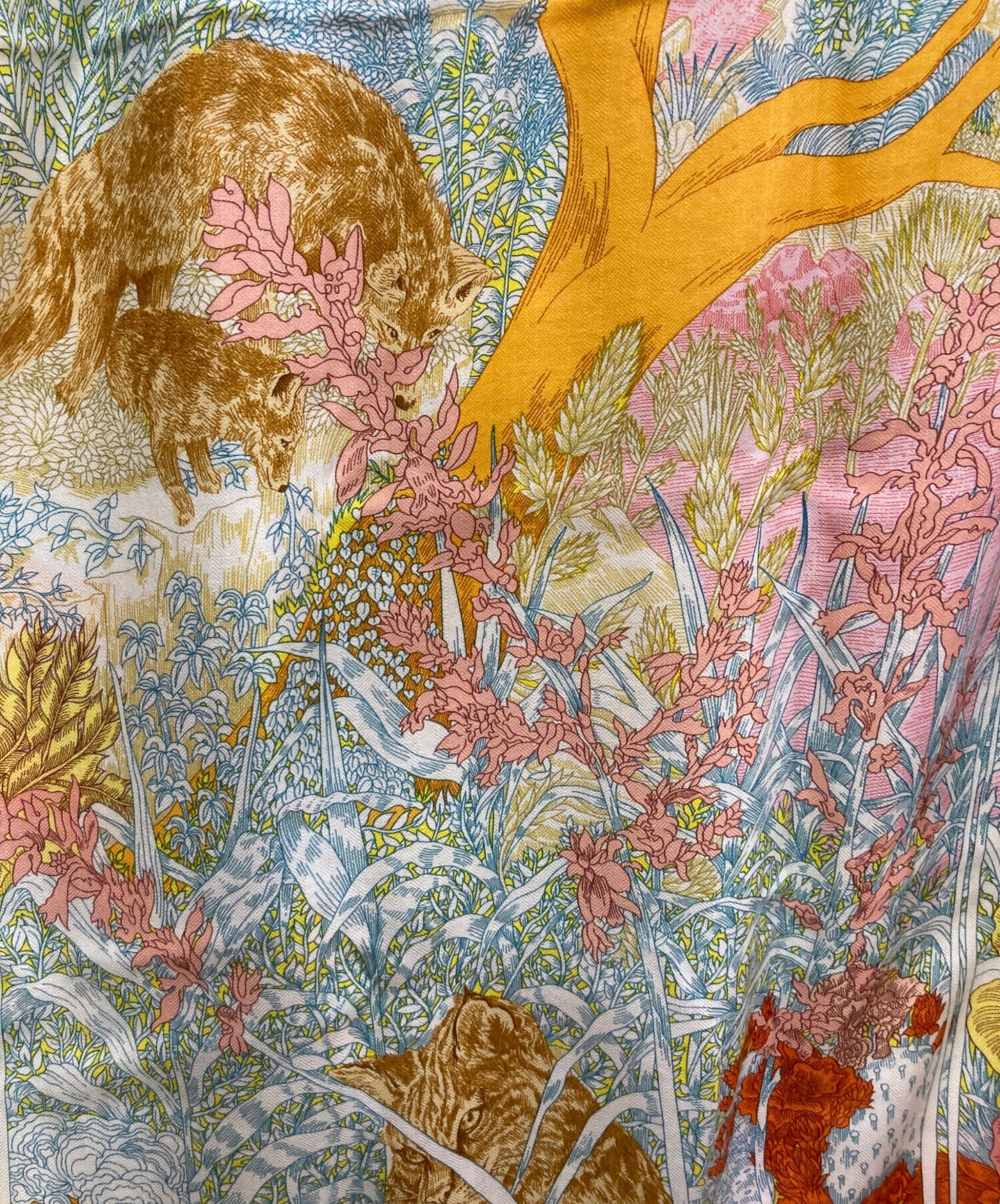 [Pre-owned] HERMES Callejean 140/Retour a la Nature shawl 243854S