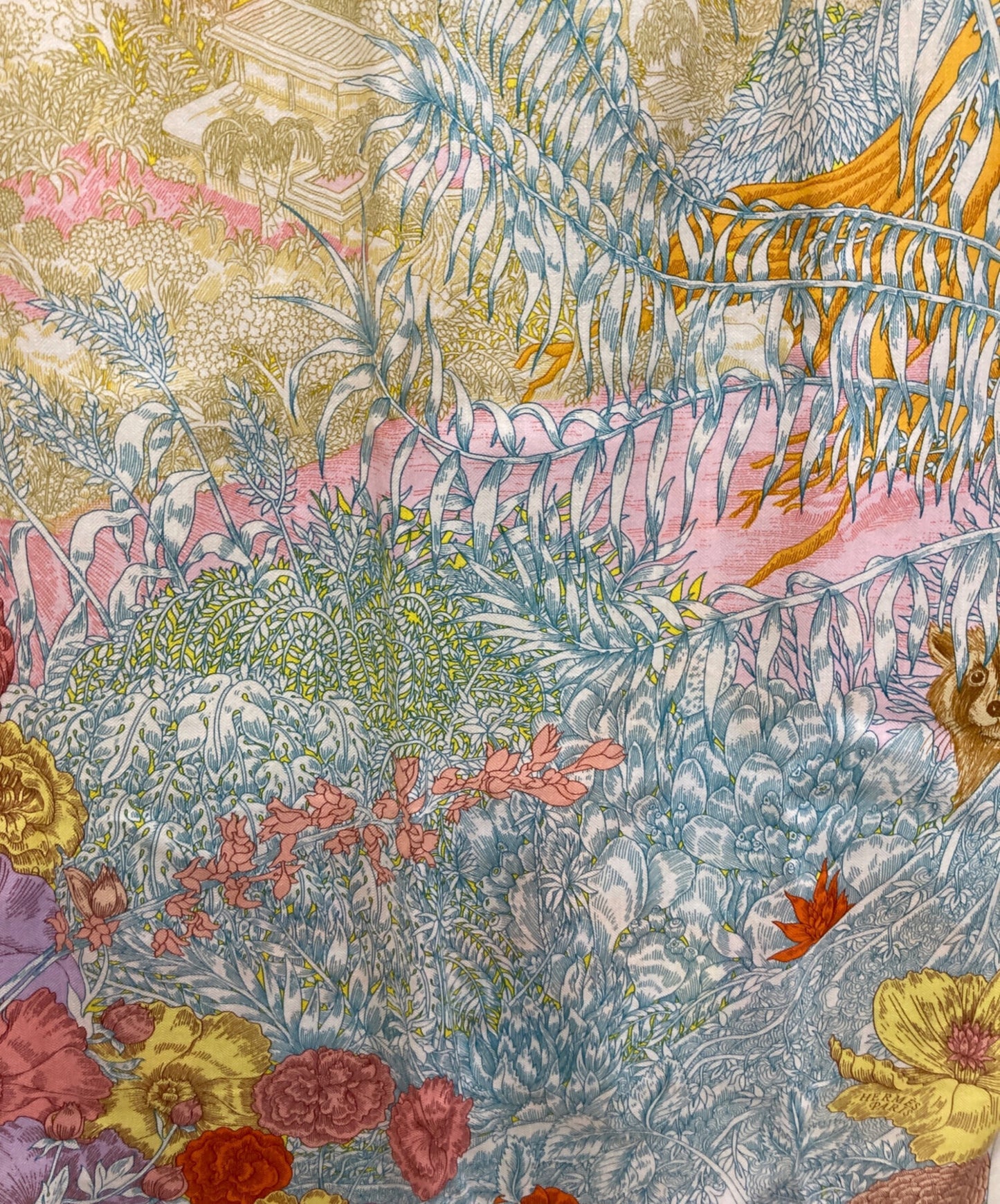 [Pre-owned] HERMES Callejean 140/Retour a la Nature shawl 243854S