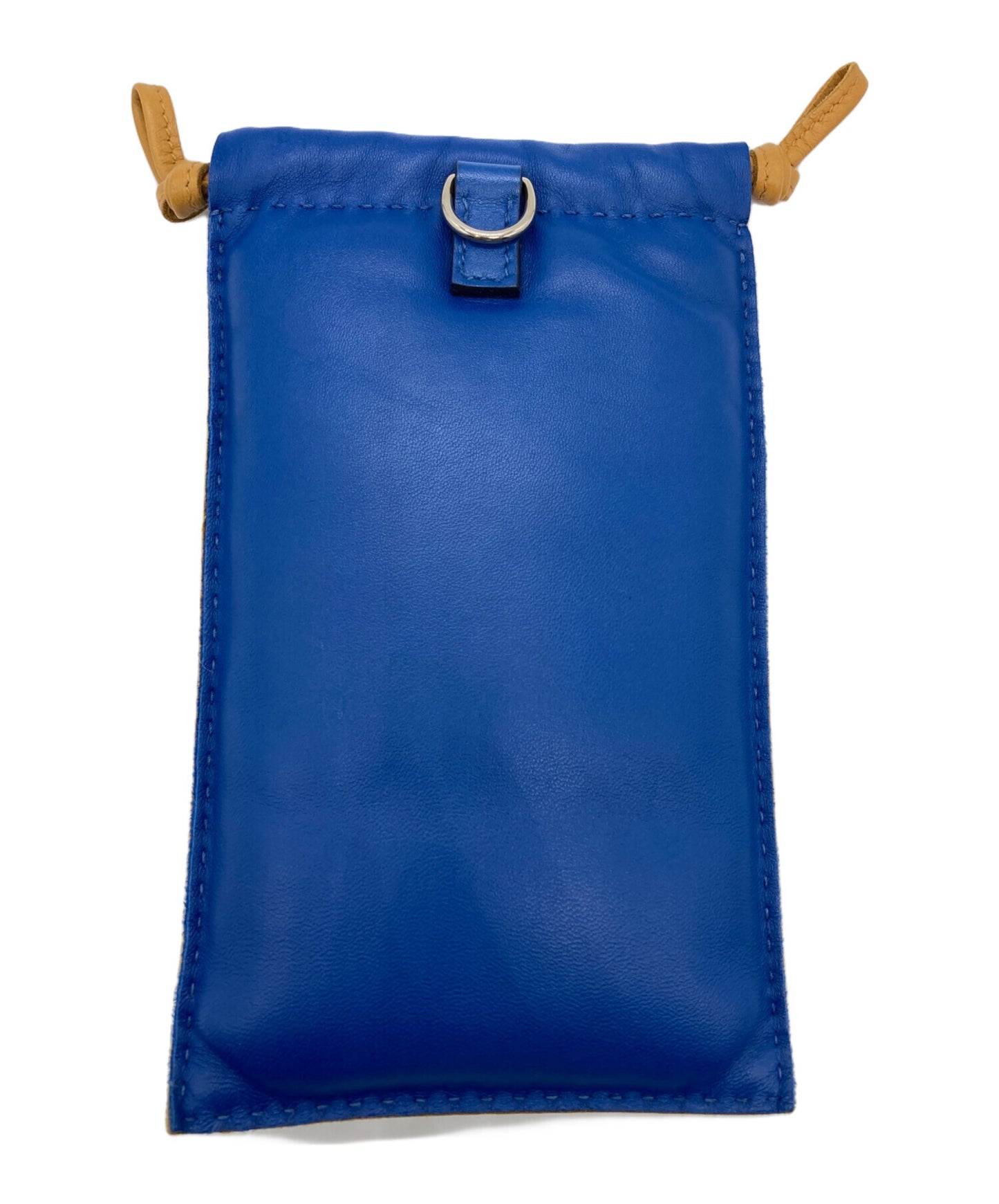 [Pre-owned] HERMES PIRO Añomiro phone case / serie button / drawstring / logo / accessory case / blue / import / luxury