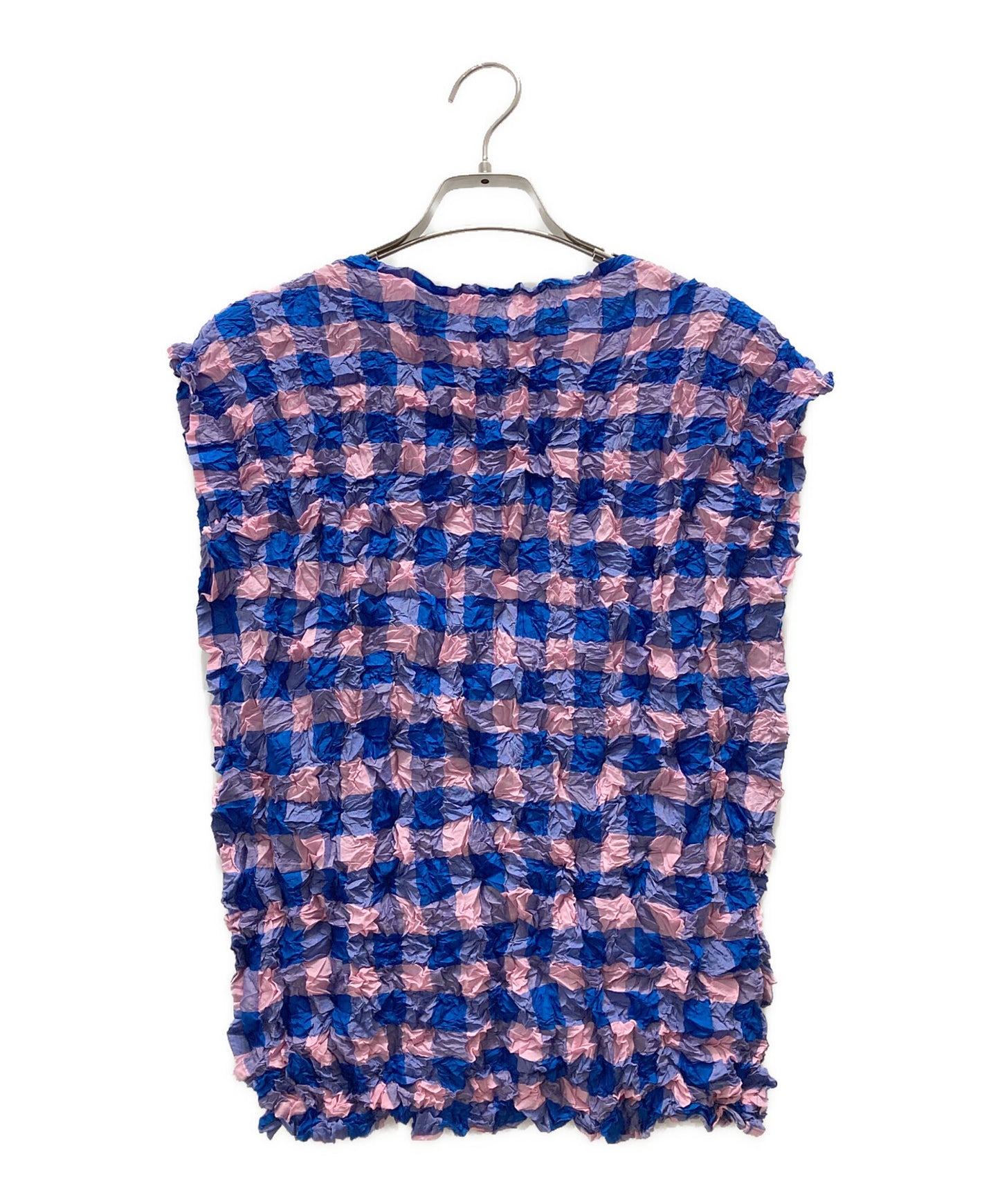 [Pre-owned] me ISSEY MIYAKE gingham check blouse MI32FR631