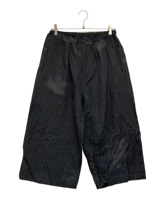 [Pre-owned] Y's LINEN COTTON PIN-STRIPED UNEVEN DYEING FRONT TUCK WIDE PANTS YZ-P13-301