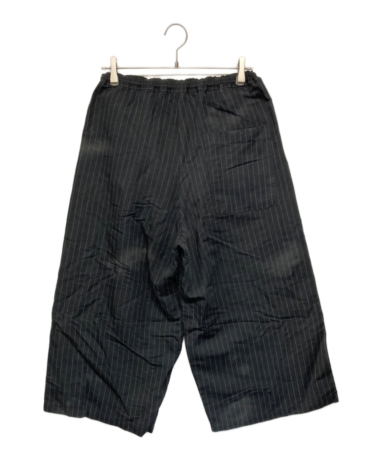 [Pre-owned] Y's LINEN COTTON PIN-STRIPED UNEVEN DYEING FRONT TUCK WIDE PANTS YZ-P13-301