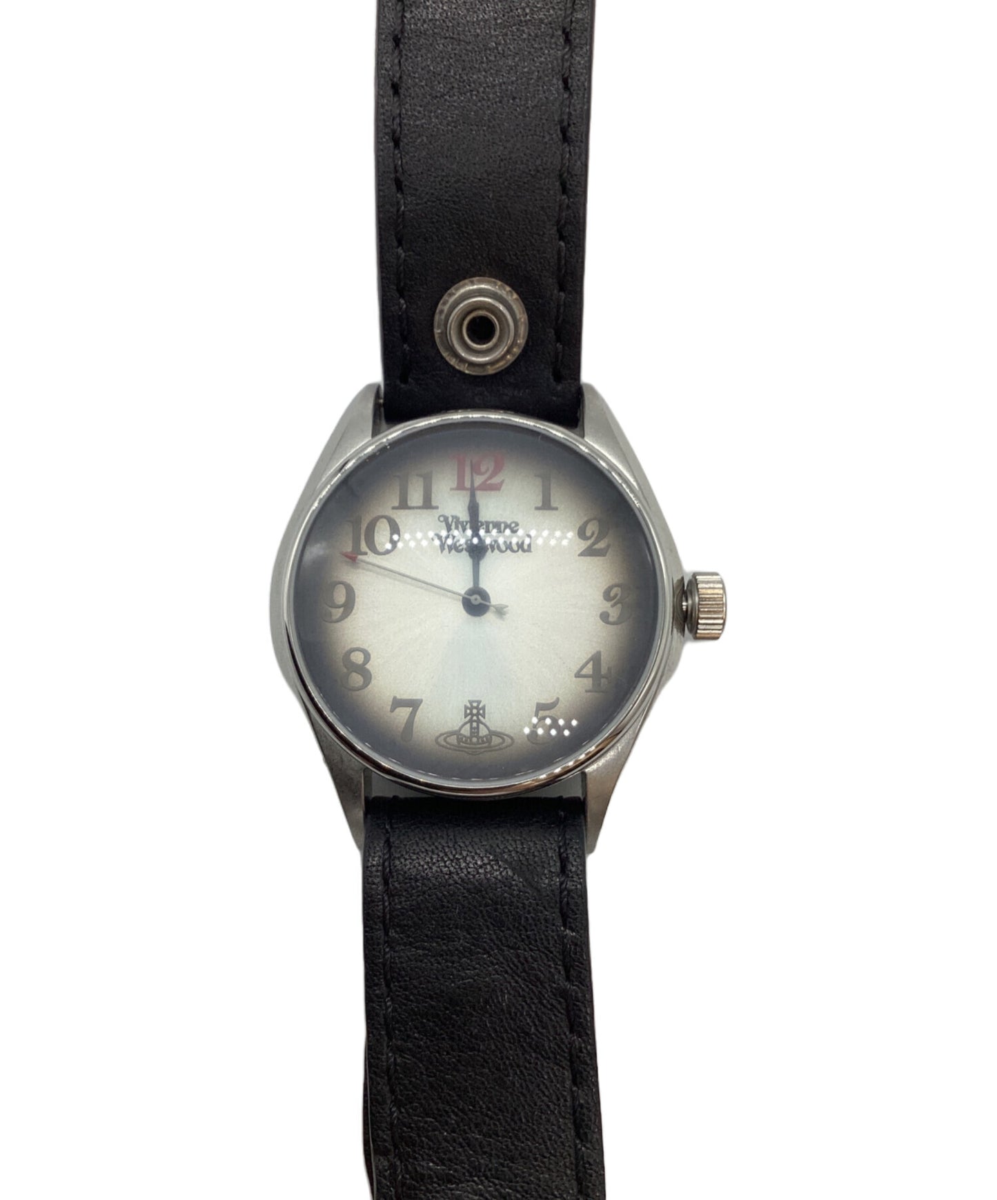 [Pre-owned] Vivienne Westwood Leather Strap Watch VV012BK