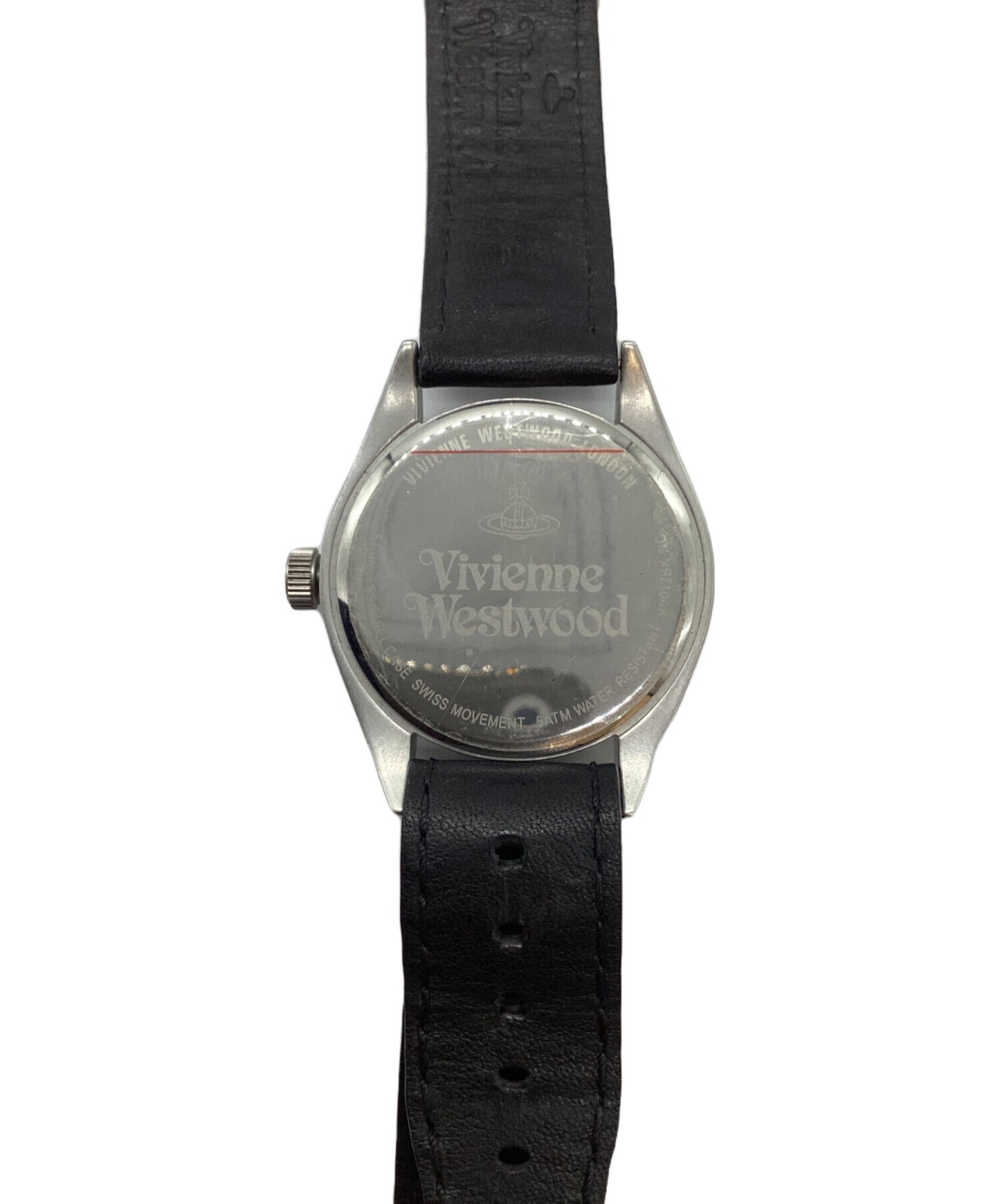 [Pre-owned] Vivienne Westwood Leather Strap Watch VV012BK