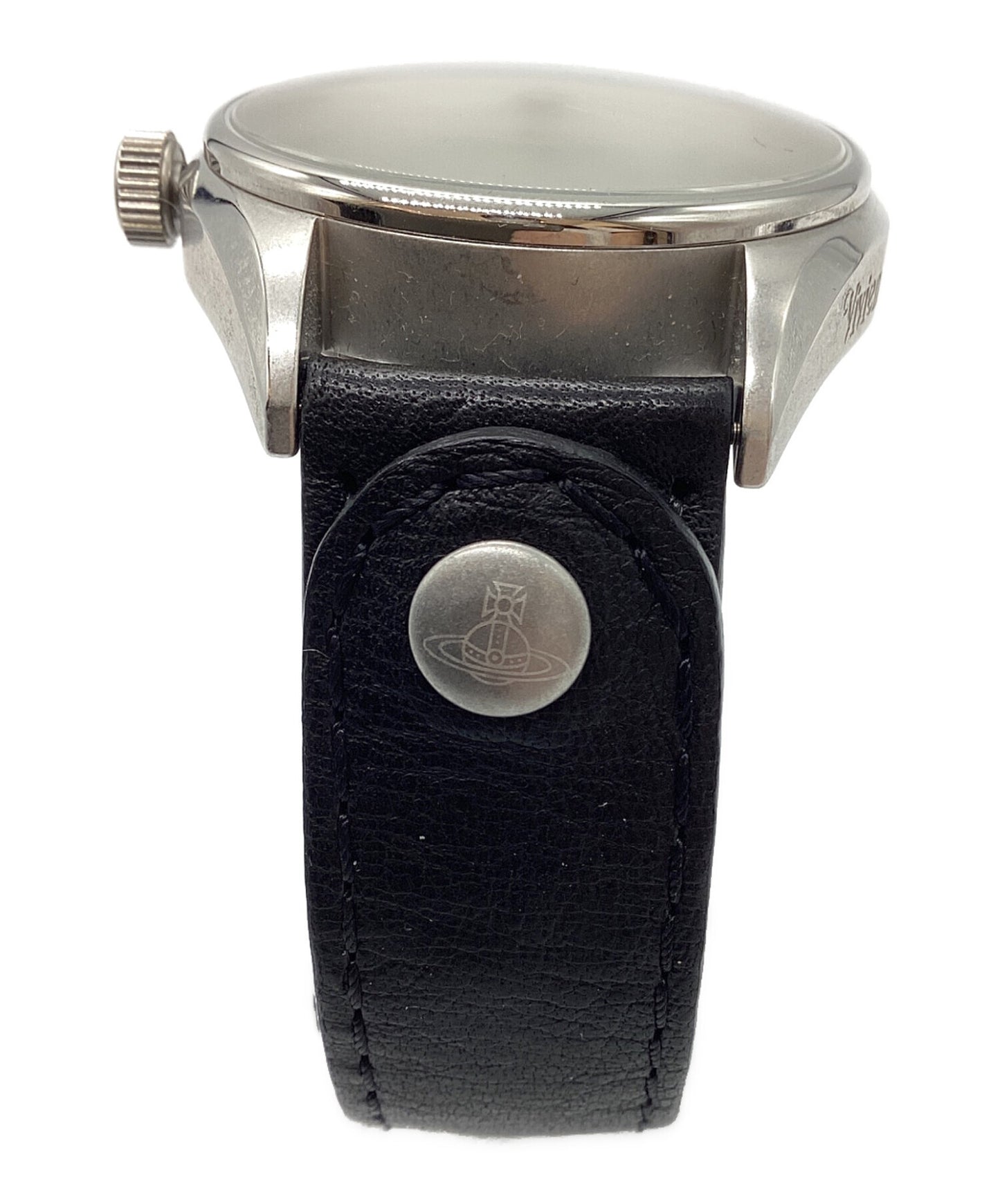 [Pre-owned] Vivienne Westwood Leather Strap Watch VV012BK