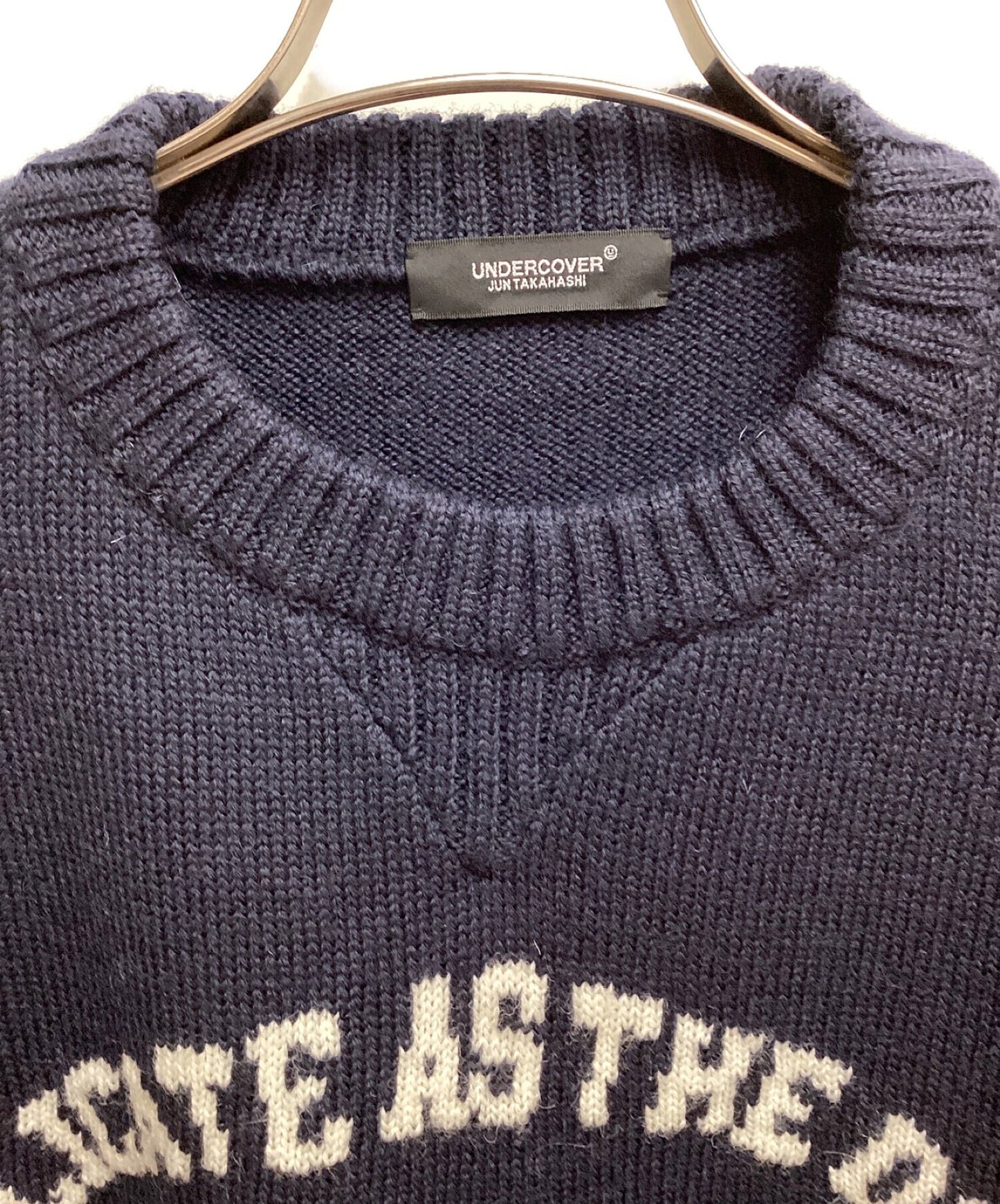 [Pre-owned] UNDERCOVER College Design Crew Neck Knit UC2B4903-2