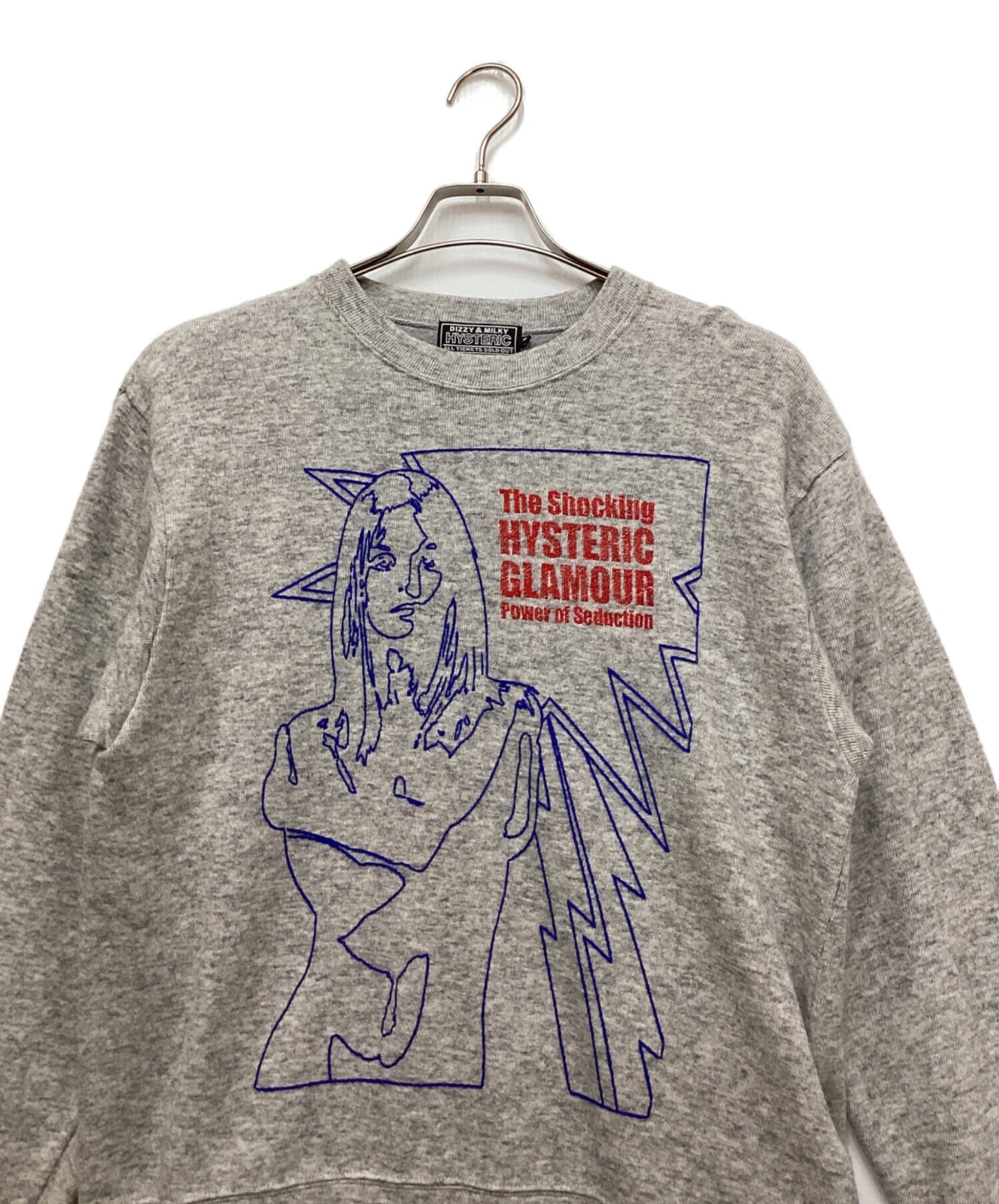 [Pre-owned] Hysteric Glamour THE SHOCKING Embroidery Sweatshirt 02233CS04