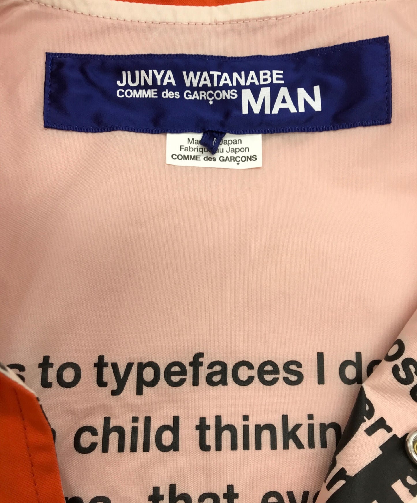 [Pre-owned] COMME des GARCONS JUNYA WATANABE MAN Helvetica Reversible Coach Jacket WG-J001