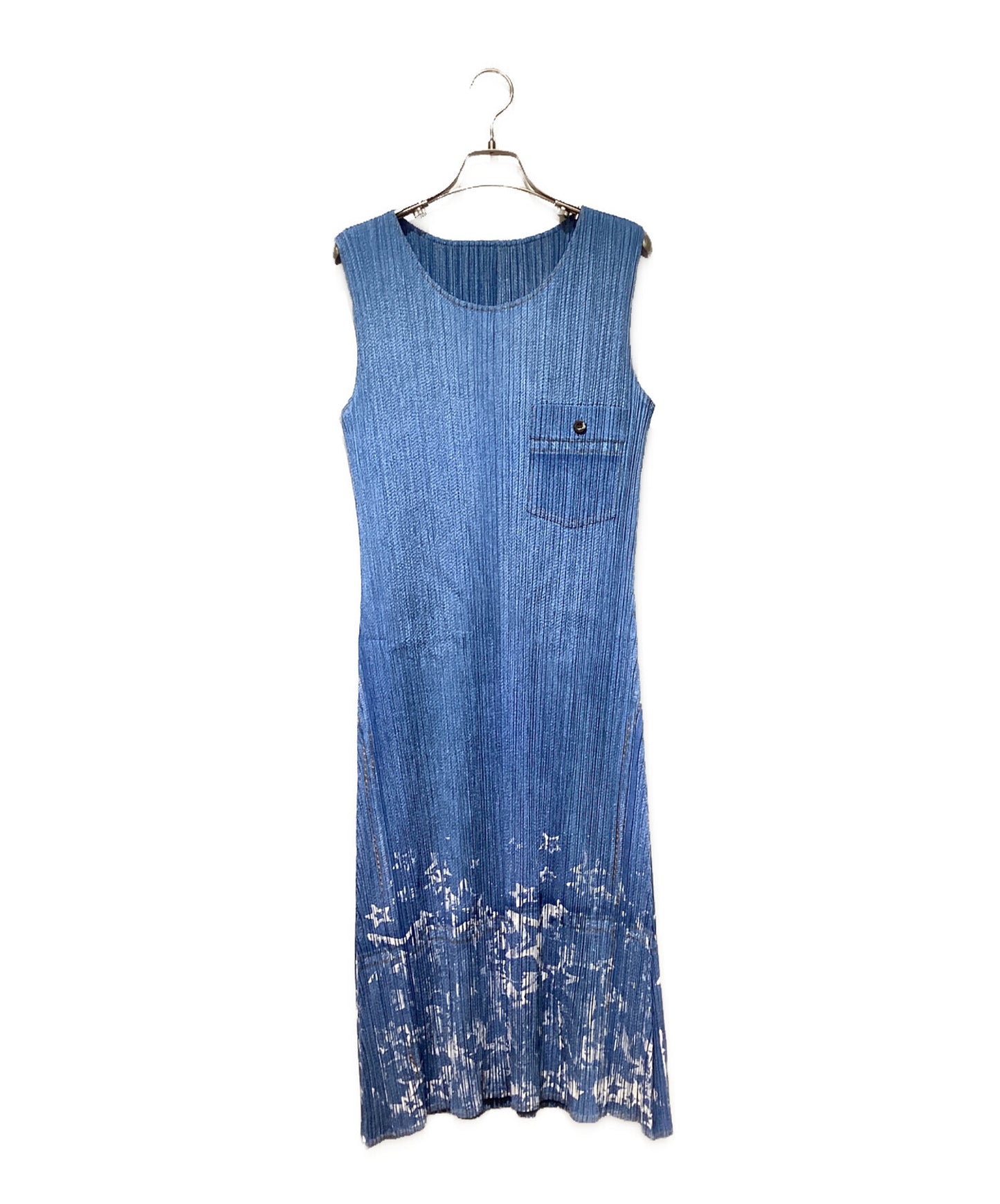 [Pre-owned] PLEATS PLEASE Denim Transfer Star Print Dress PP22-JH915