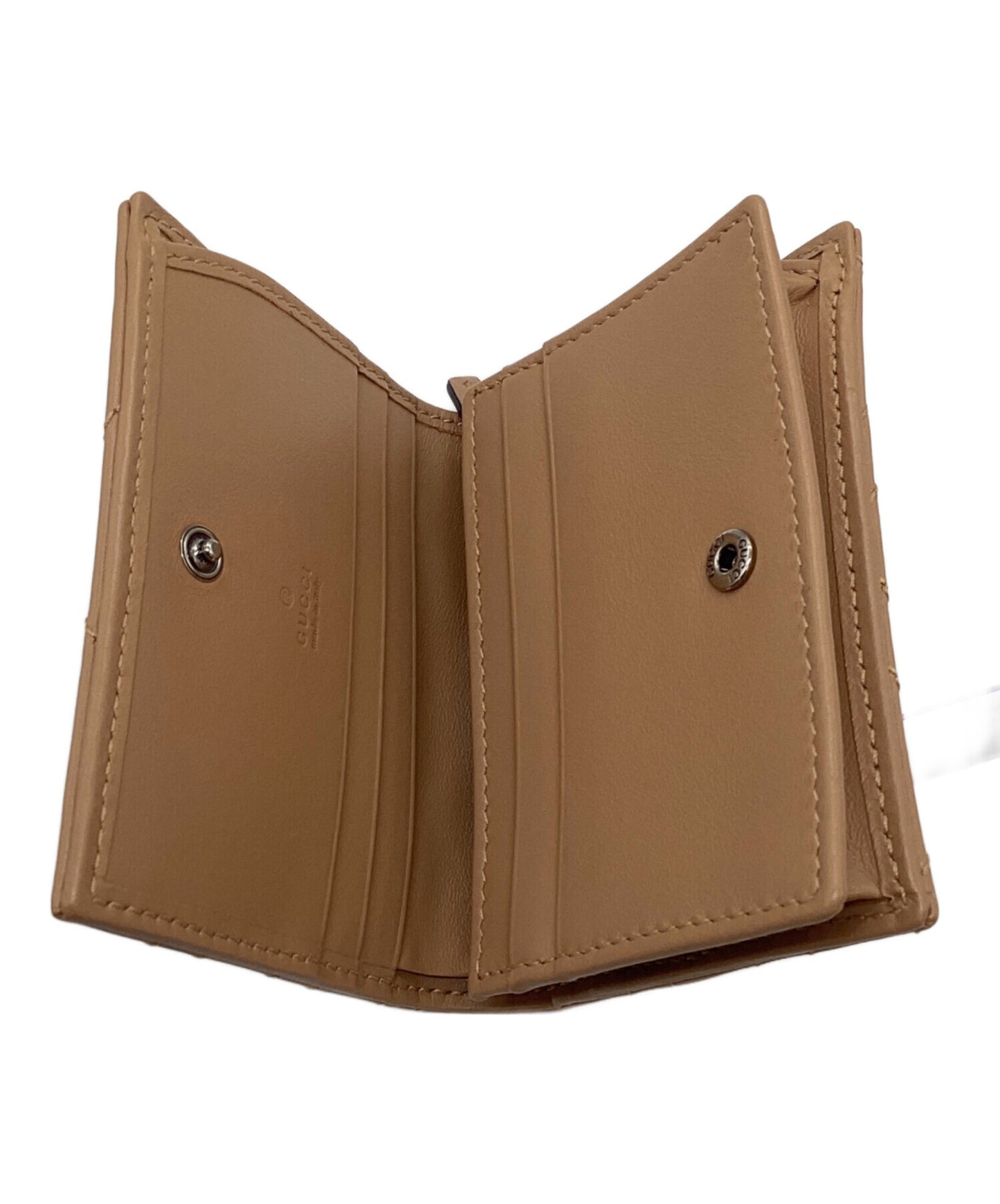 [Pre-owned] GUCCI Double G quilted card case wallet 466492