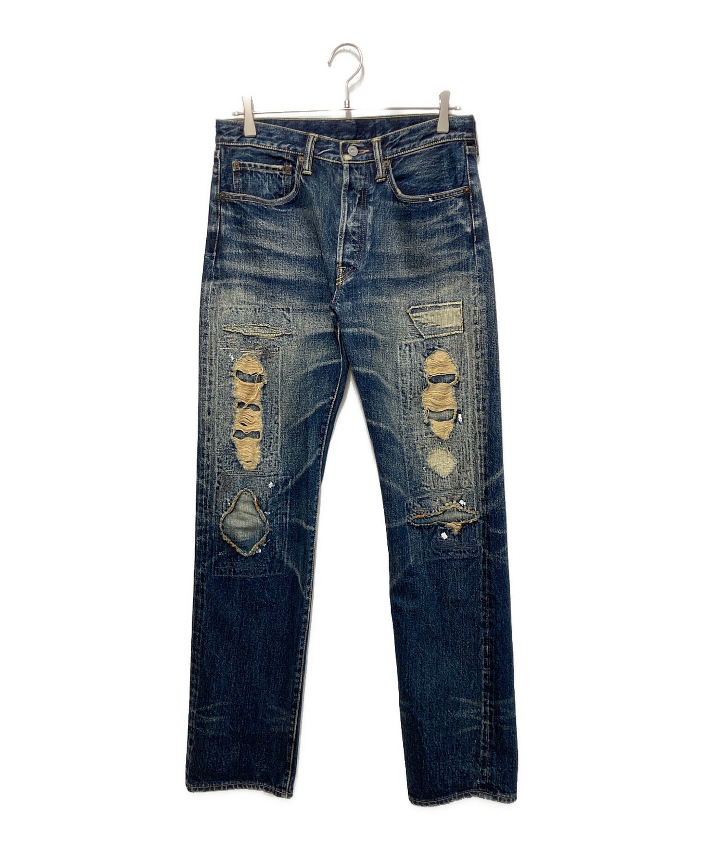 [Pre-owned] KAPITAL Ragged patchwork denim pants