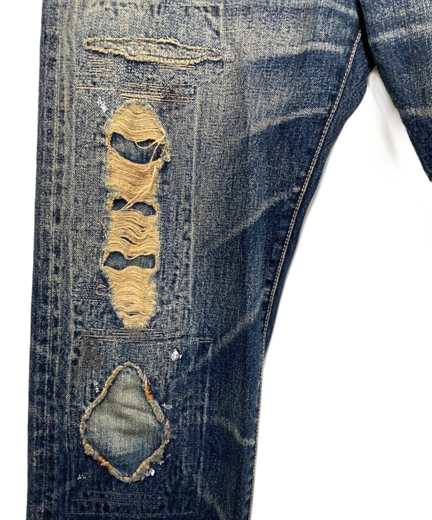 [Pre-owned] KAPITAL Ragged patchwork denim pants