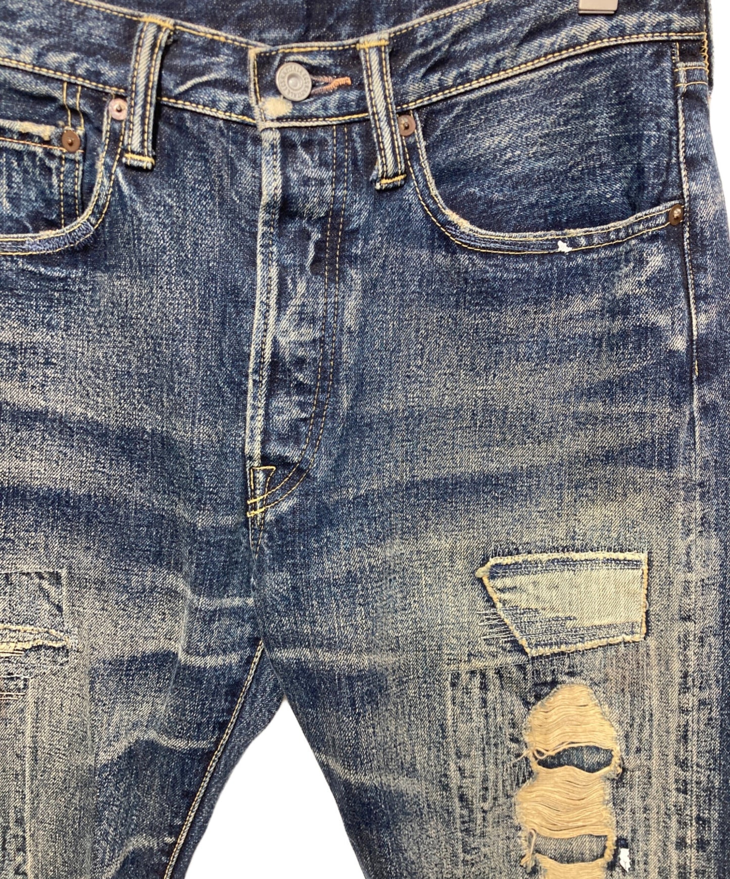 [Pre-owned] KAPITAL Ragged patchwork denim pants